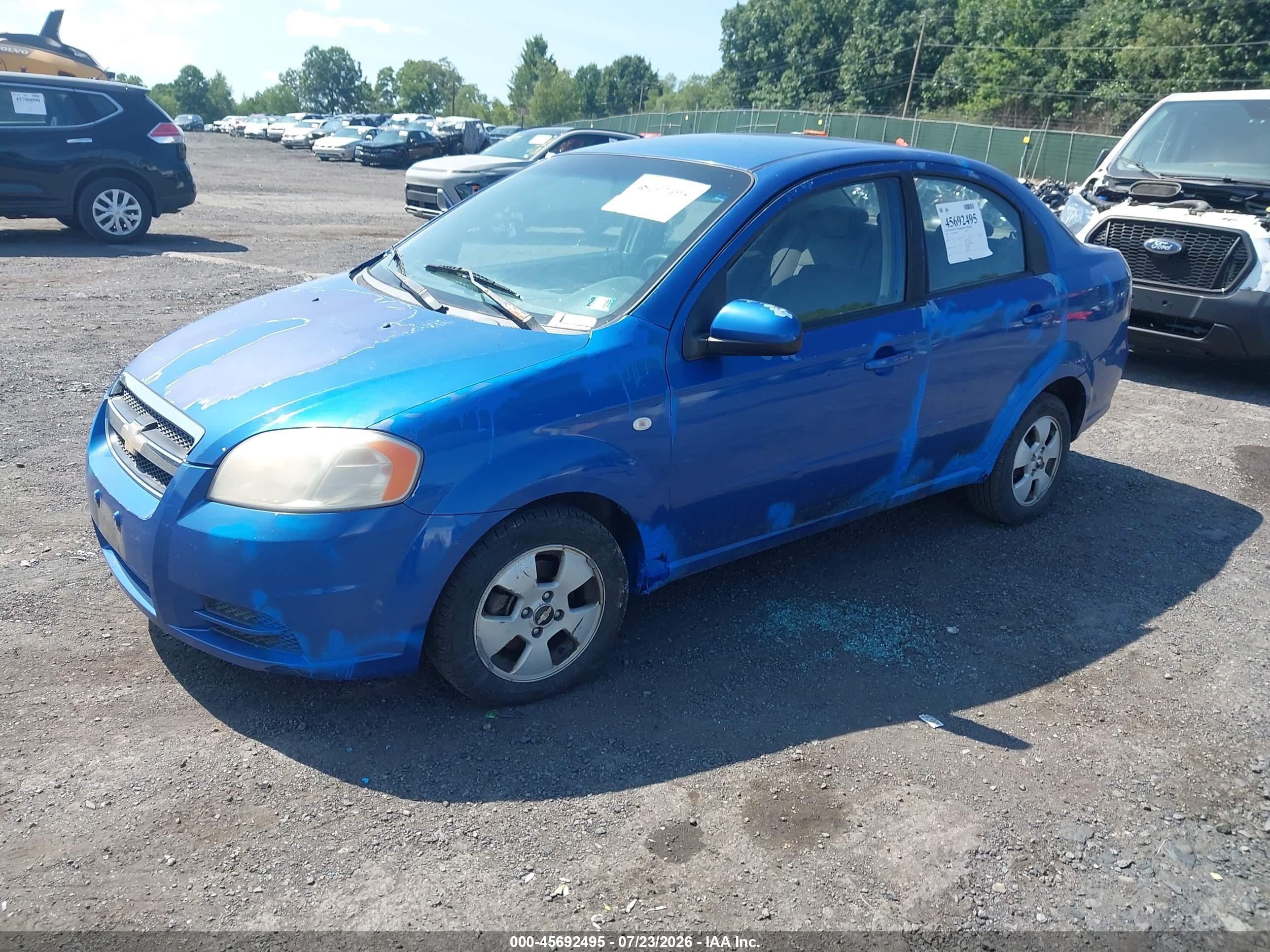 2007 Chevrolet Aveo Ls Blue vin: KL1TD56697B096520