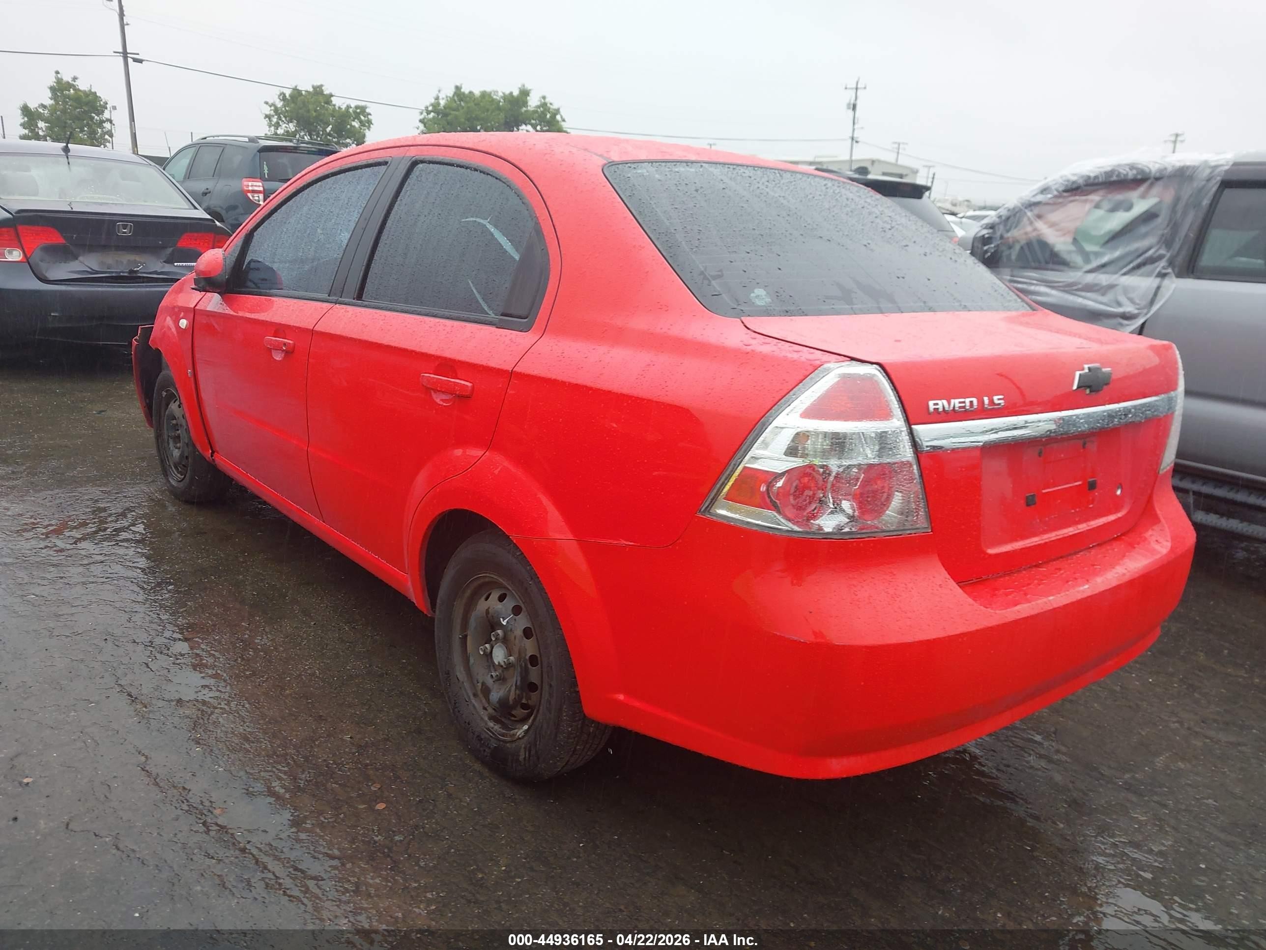 2008 Chevrolet Aveo Ls Red vin: KL1TD56698B099161