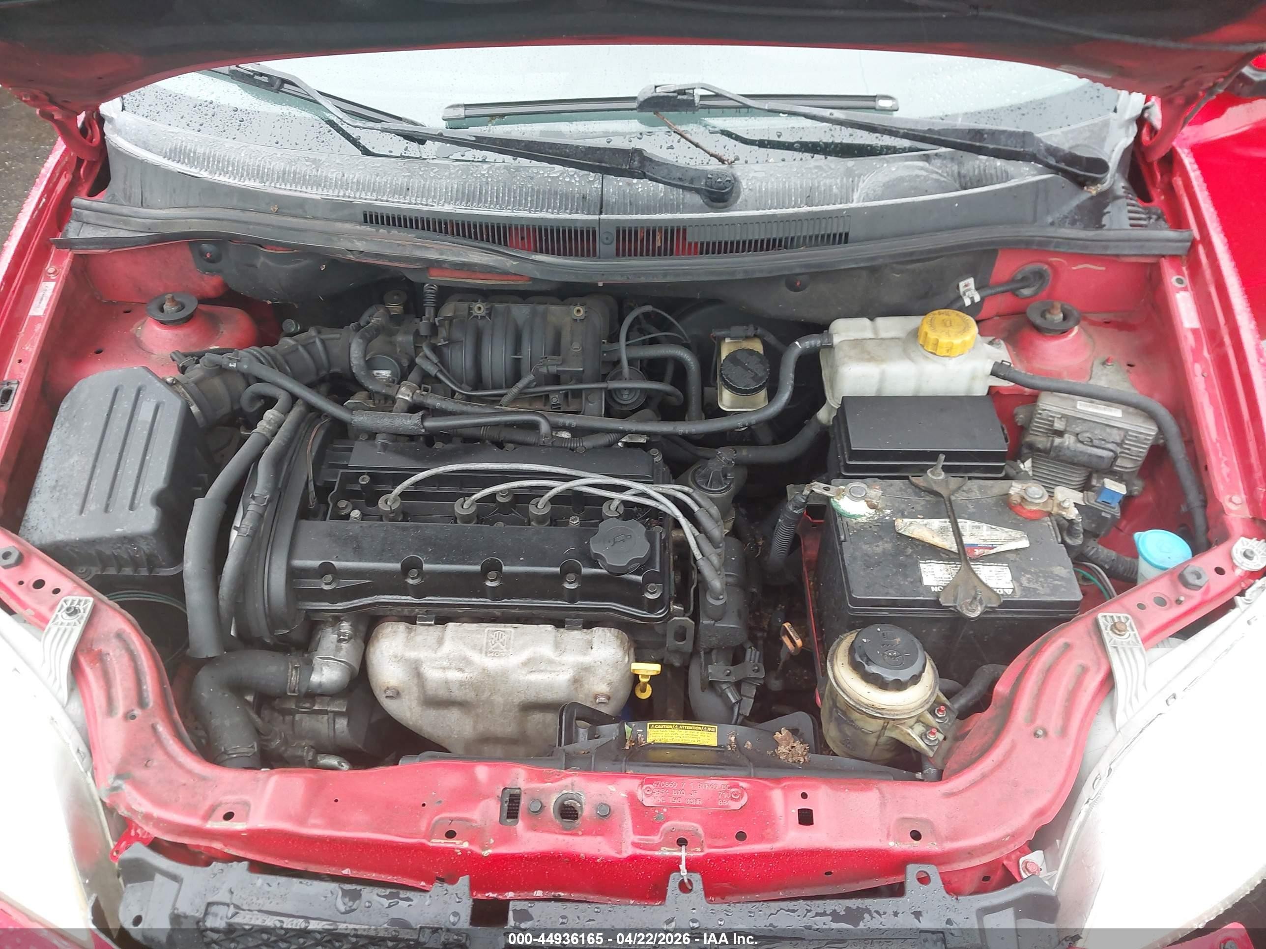 2008 Chevrolet Aveo Ls Red vin: KL1TD56698B099161