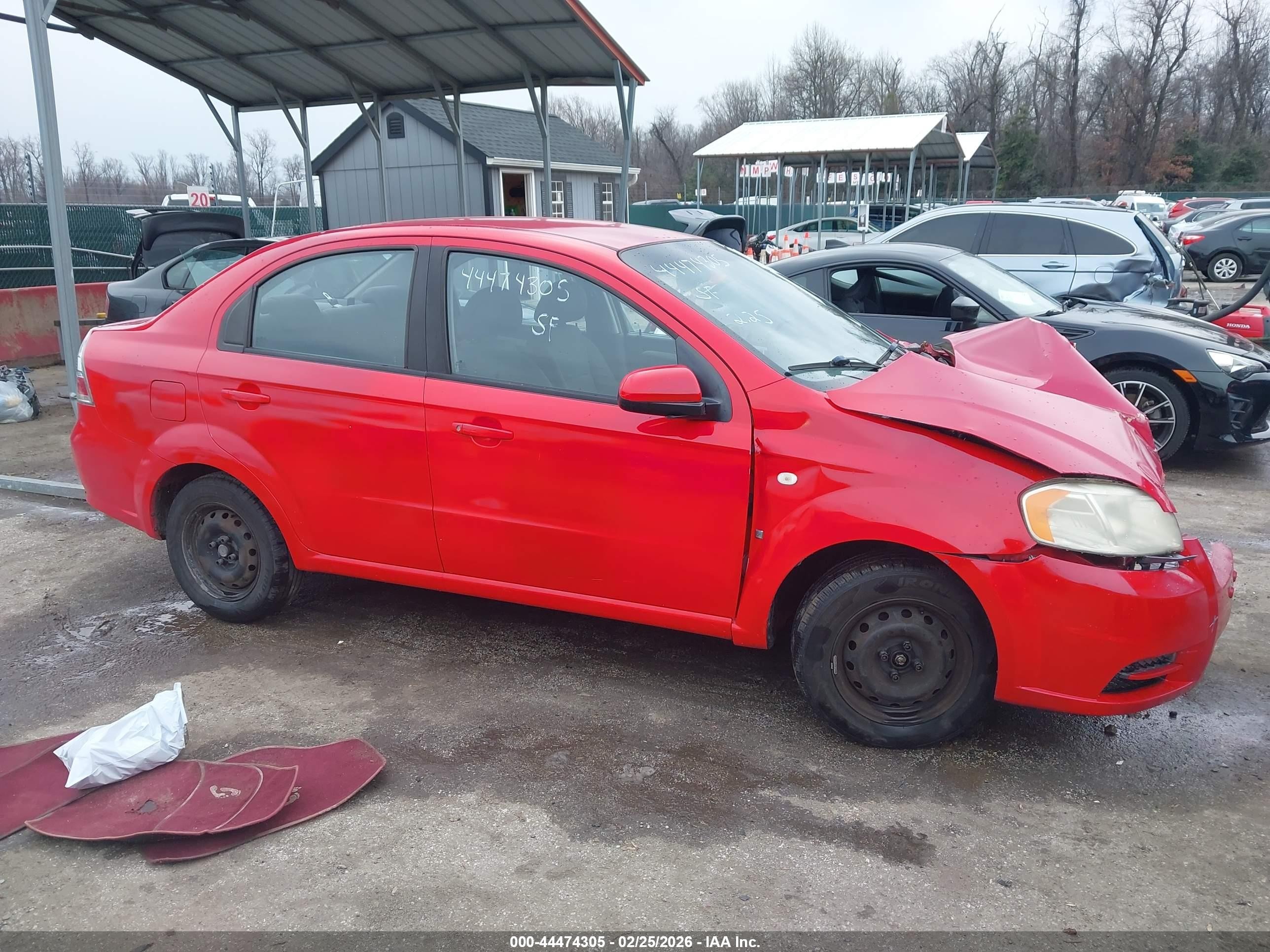 2007 Chevrolet Aveo Ls Red vin: KL1TD566X7B066135