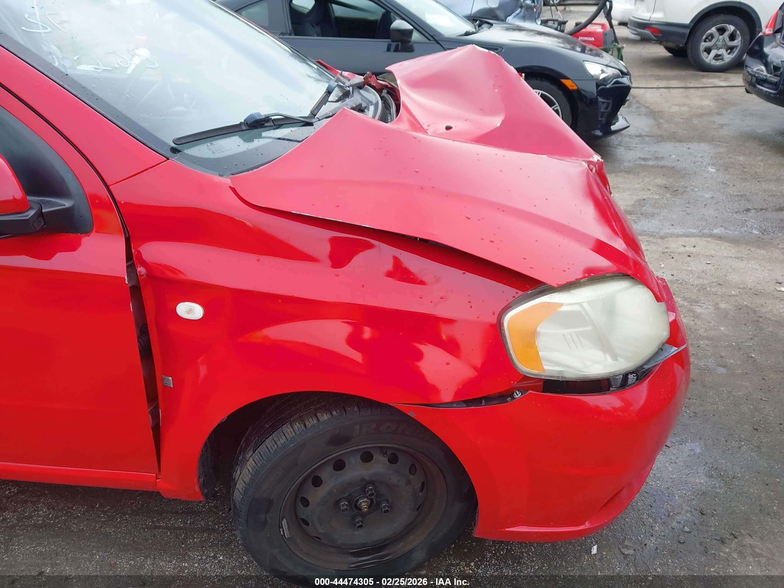 2007 Chevrolet Aveo Ls Red vin: KL1TD566X7B066135