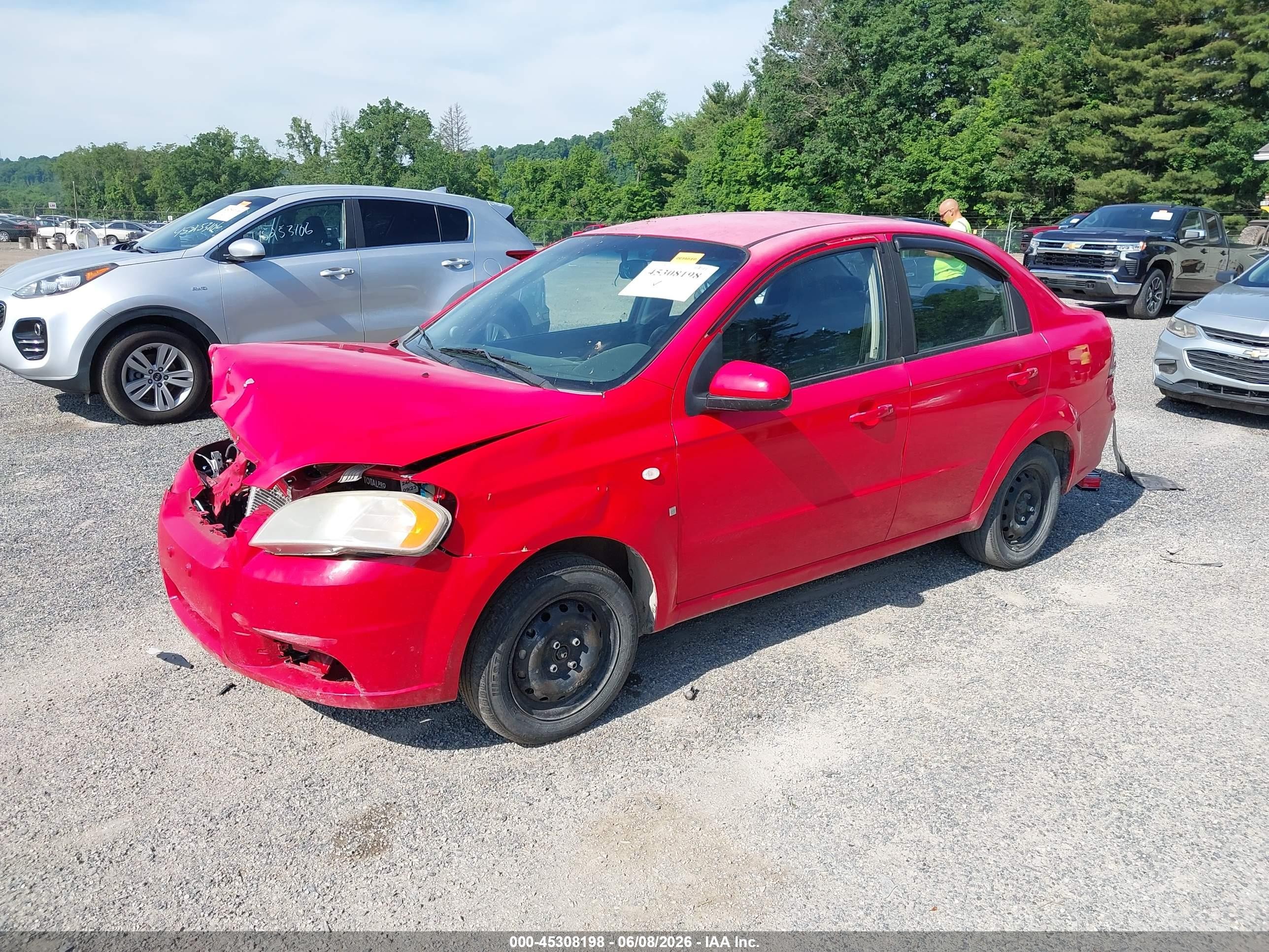 2008 Chevrolet Aveo Ls Red vin: KL1TD566X8B278342