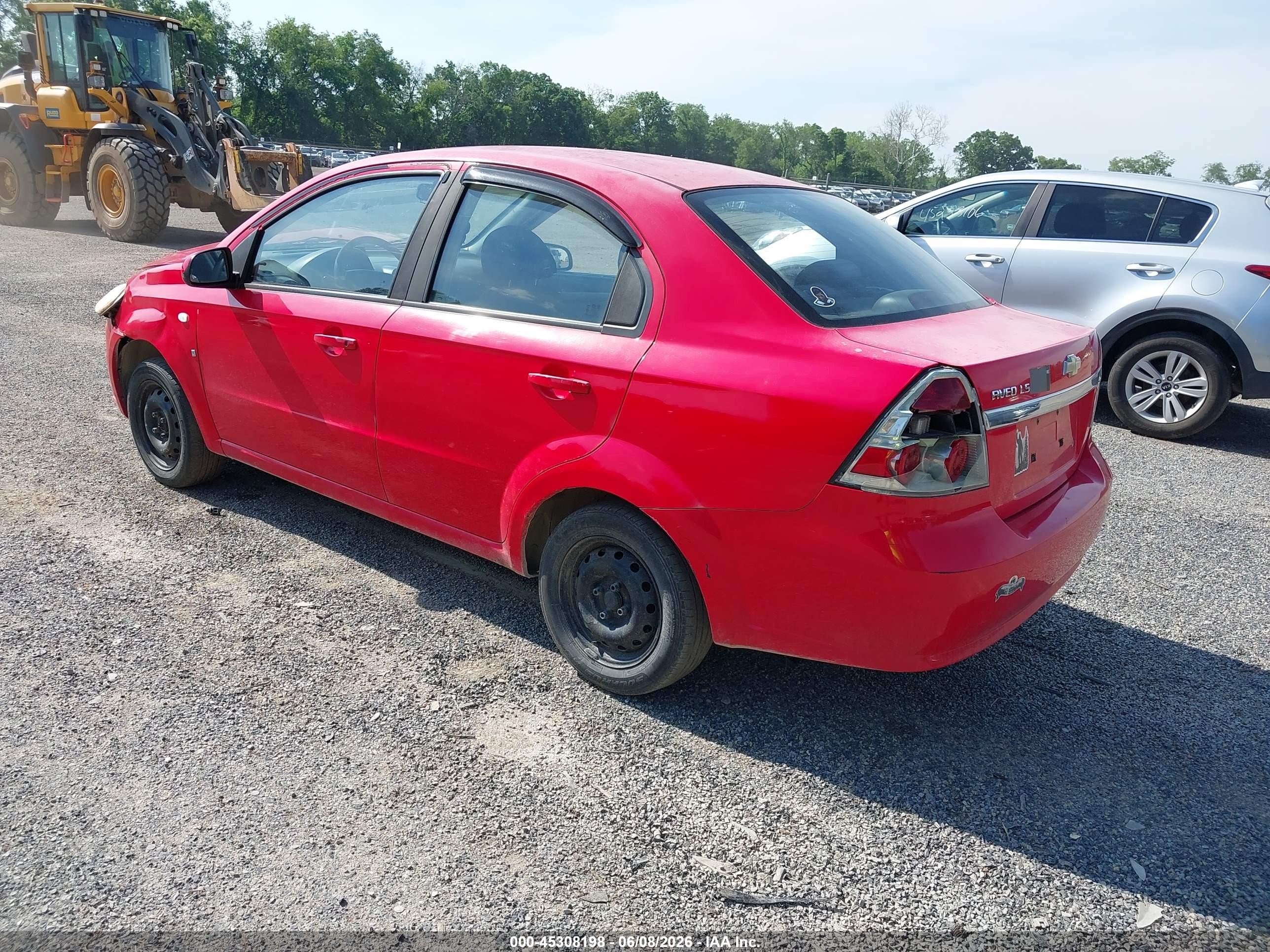 2008 Chevrolet Aveo Ls Red vin: KL1TD566X8B278342