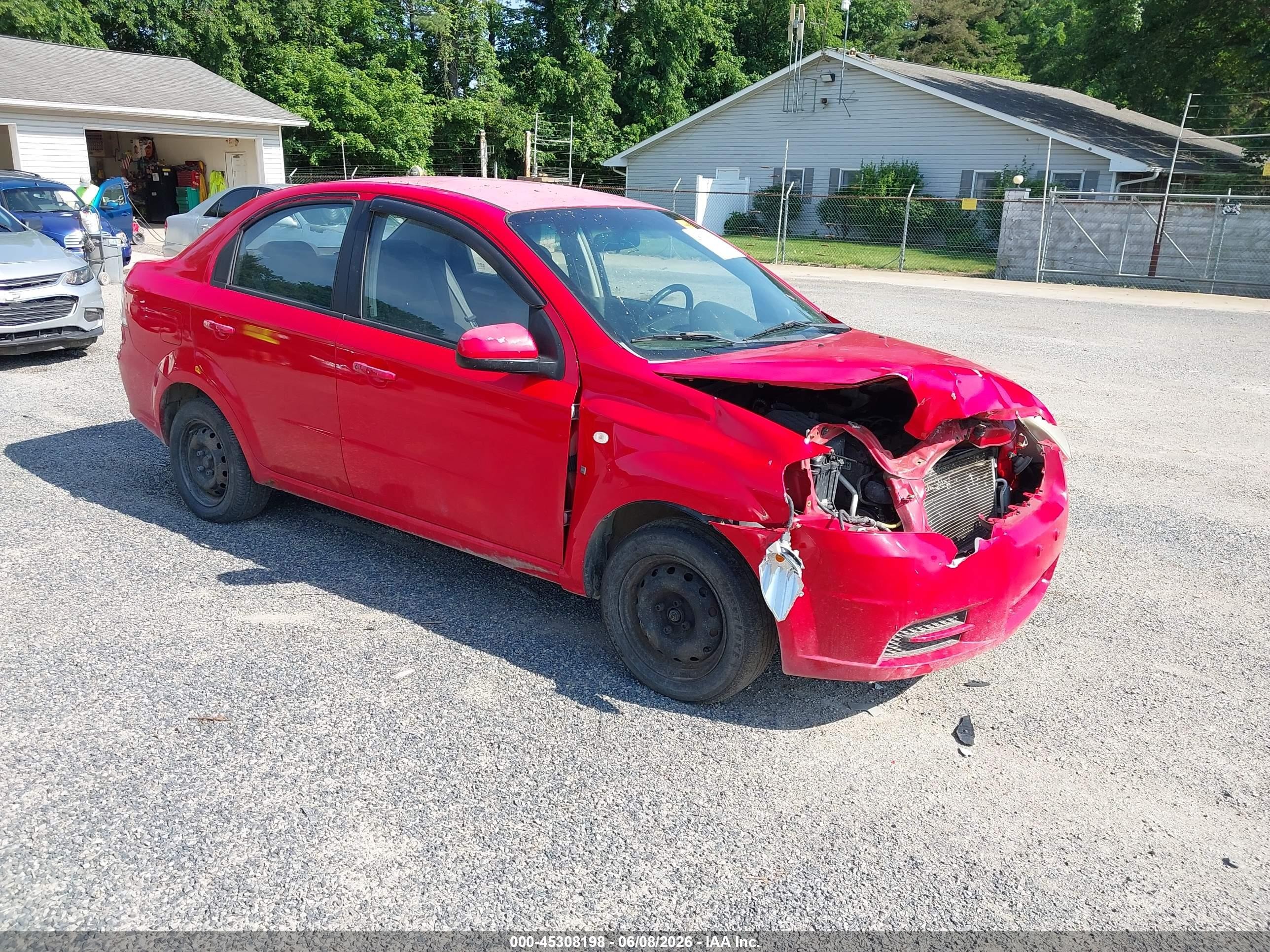 2008 Chevrolet Aveo Ls Red vin: KL1TD566X8B278342