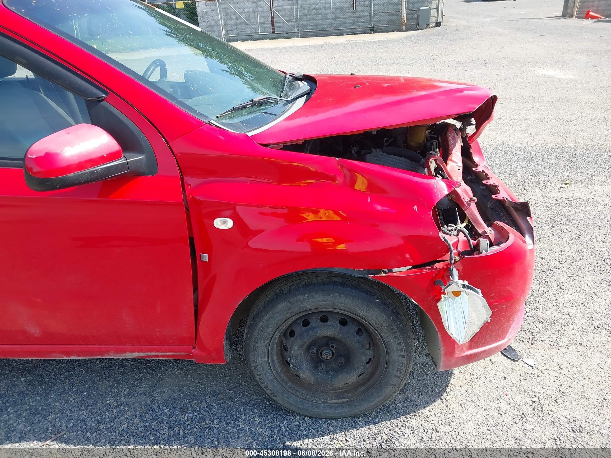 2008 Chevrolet Aveo Ls Red vin: KL1TD566X8B278342