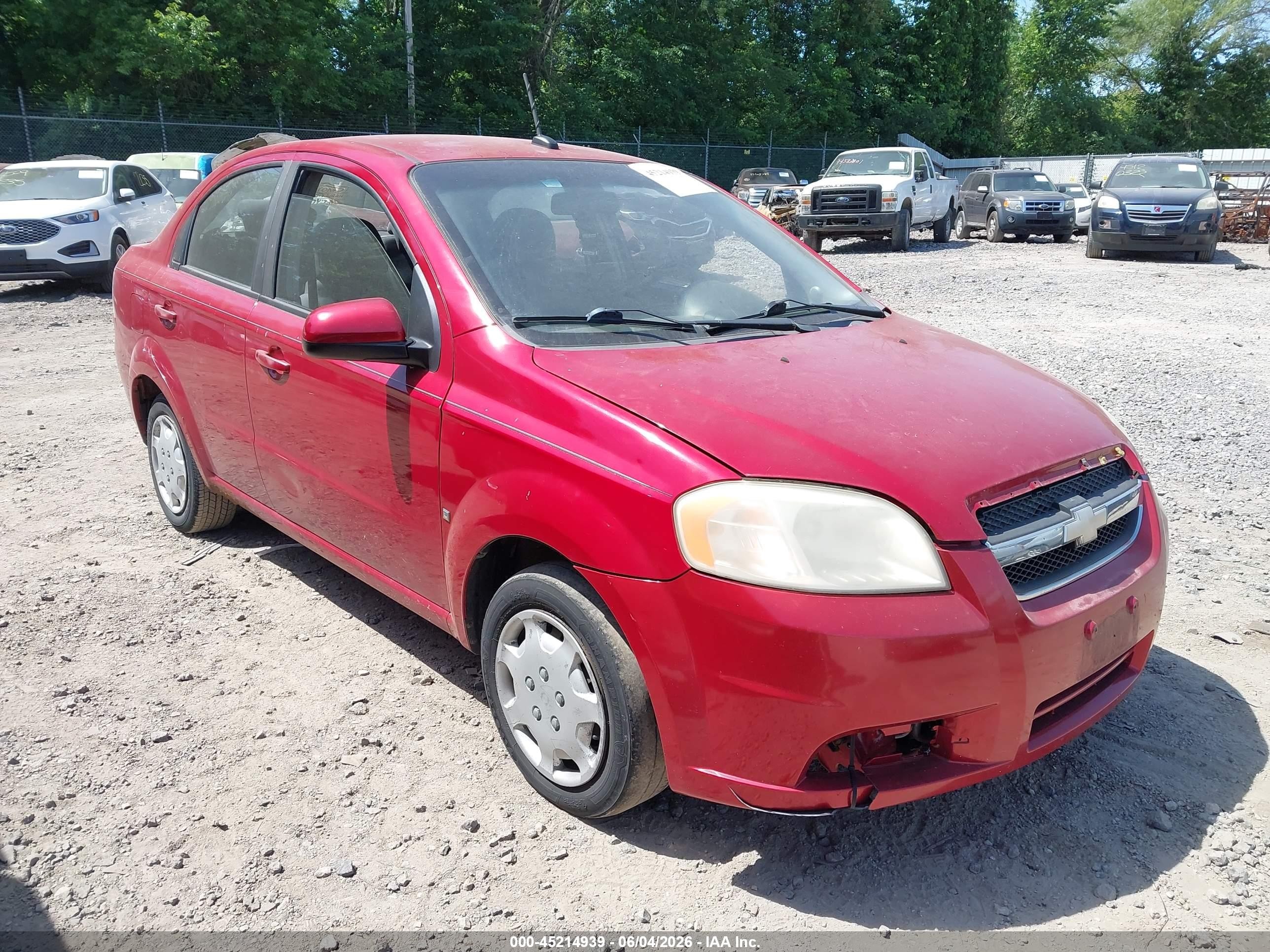2009 Chevrolet Aveo Lt Red vin: KL1TD56E79B631838