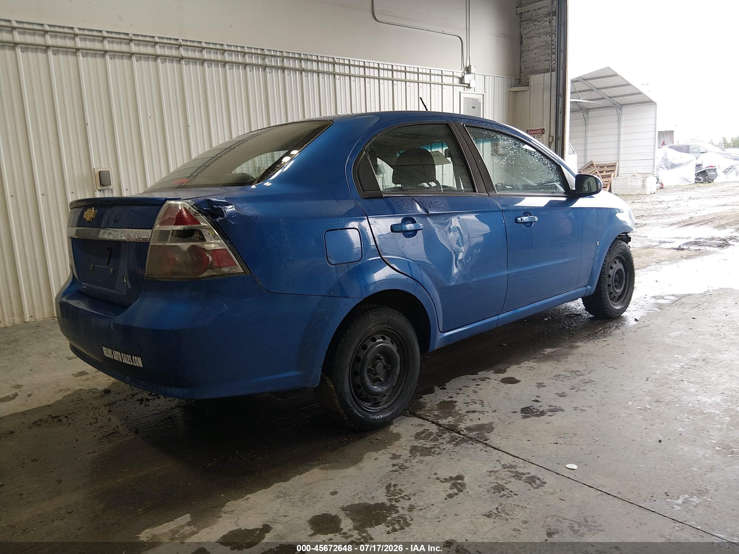 2009 Chevrolet Aveo Ls Синий vin: KL1TD56E89B691076