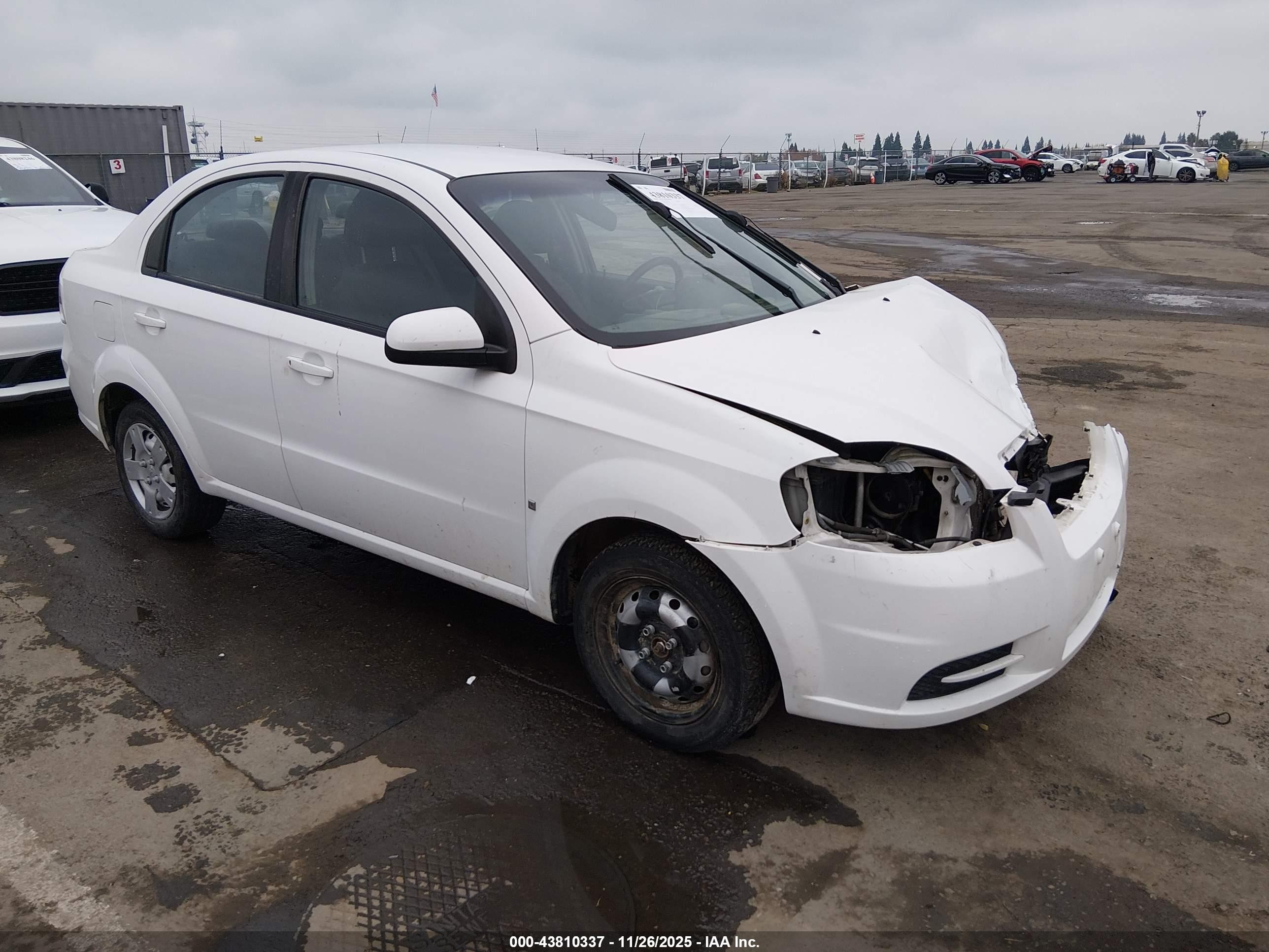 2009 Chevrolet Aveo Lt White vin: KL1TD56EX9B372102