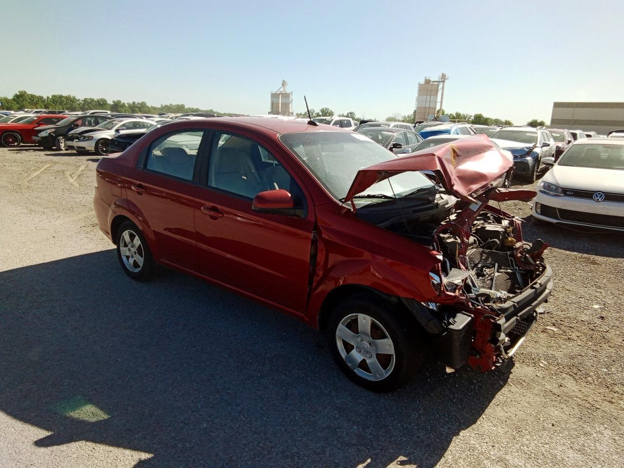 2011 Chevrolet Aveo Ls Red vin: KL1TD5DE2BB189673