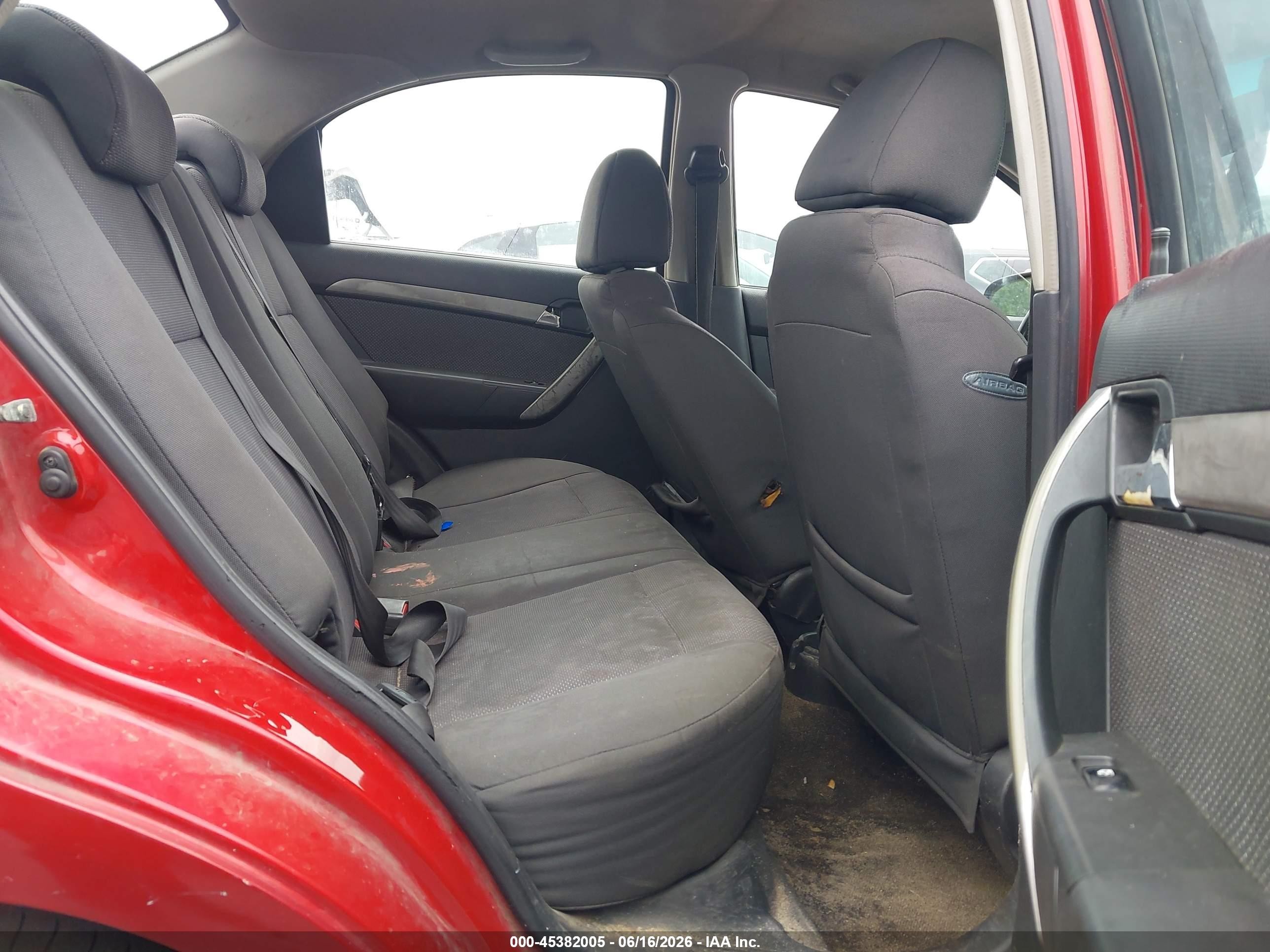 2011 Chevrolet Aveo 1lt Red vin: KL1TD5DE4BB149482