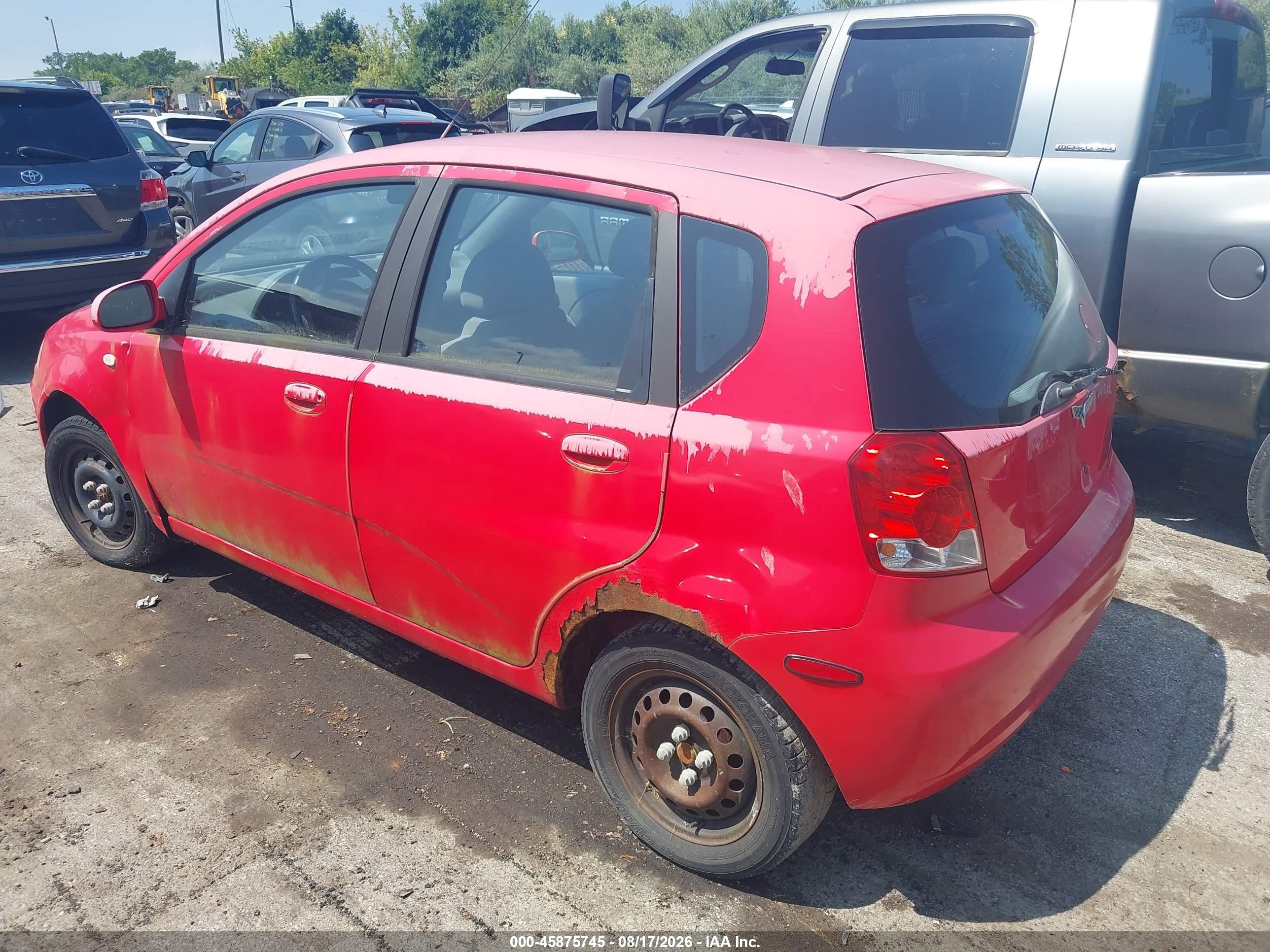 2005 Chevrolet Aveo Special Value Red vin: KL1TD62655B459033
