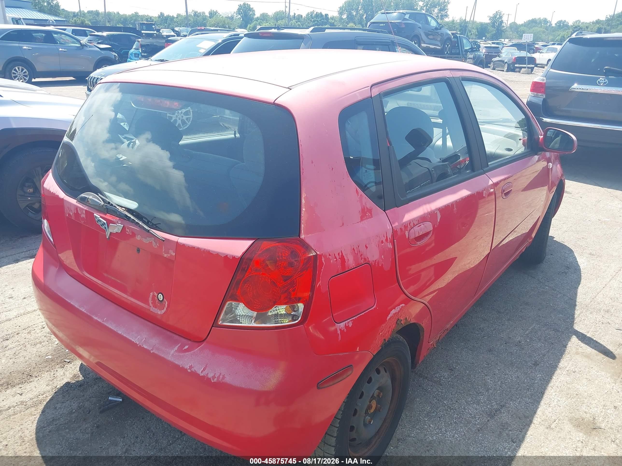 2005 Chevrolet Aveo Special Value Red vin: KL1TD62655B459033