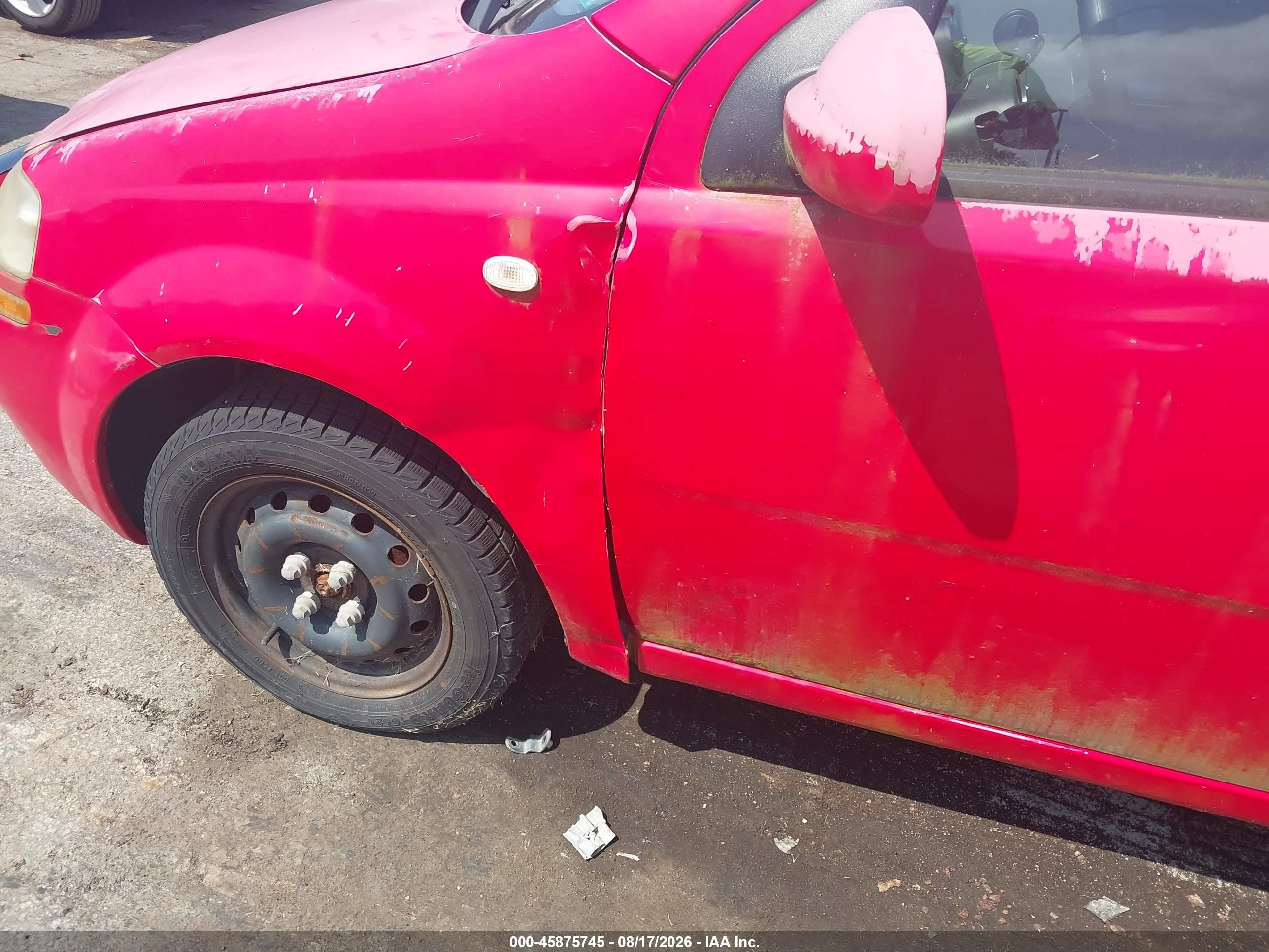 2005 Chevrolet Aveo Special Value Red vin: KL1TD62655B459033