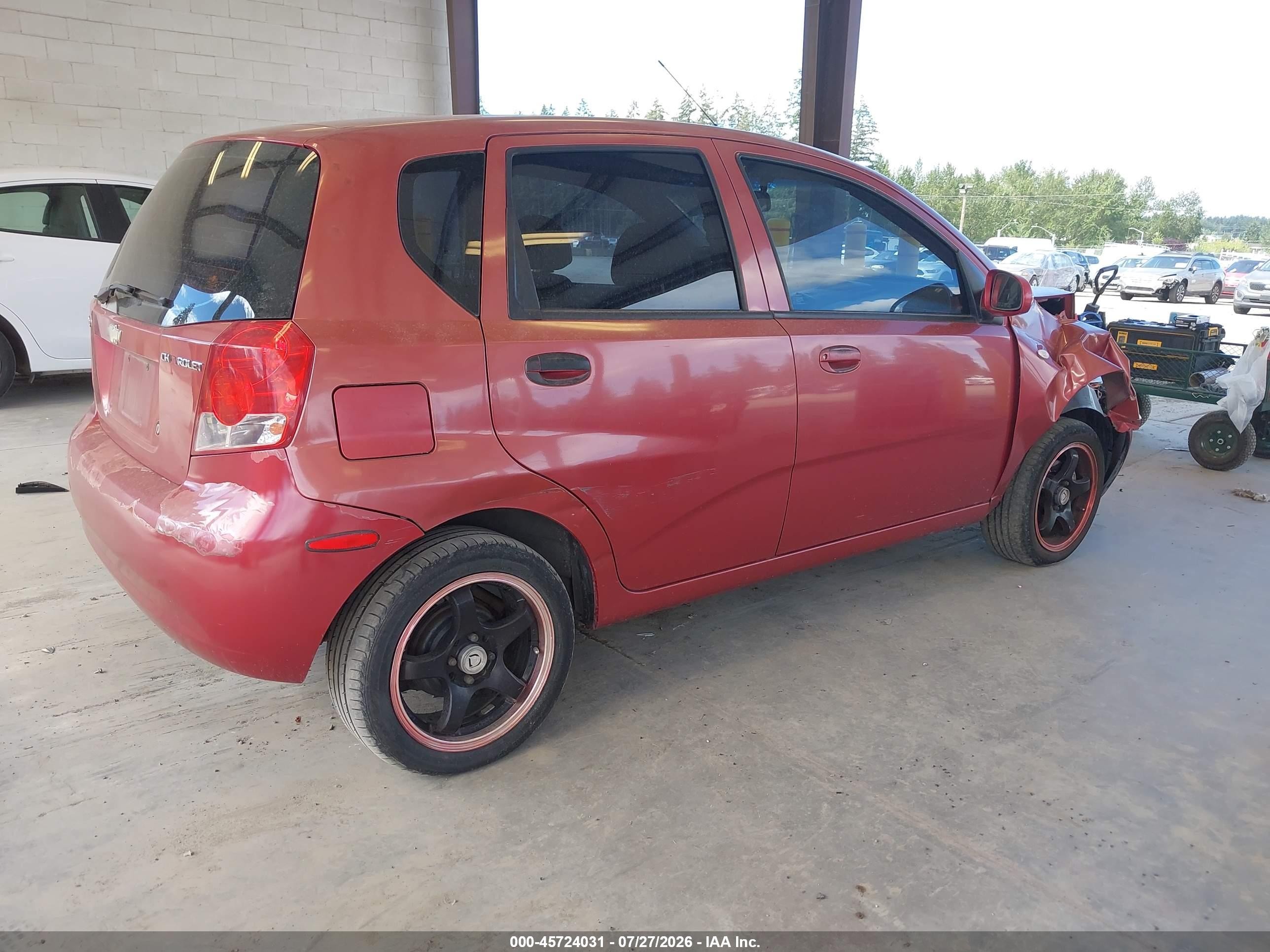 2005 Chevrolet Aveo Ls/special Value Red vin: KL1TD62665B347132