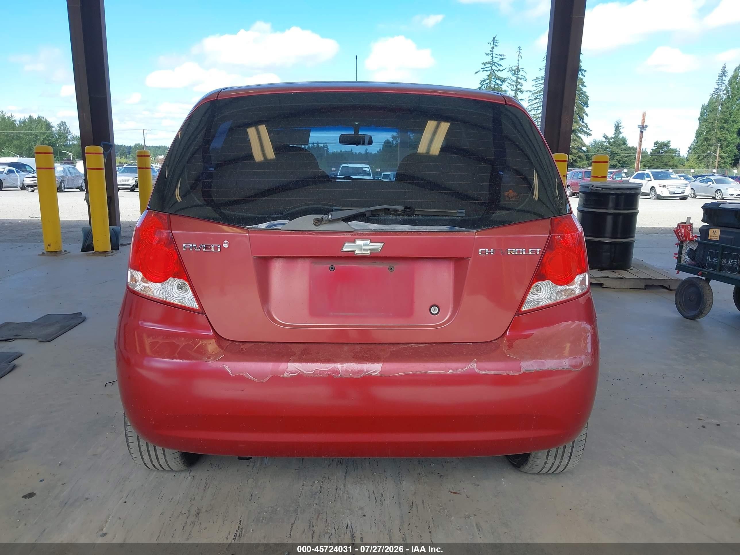 2005 Chevrolet Aveo Ls/special Value Red vin: KL1TD62665B347132