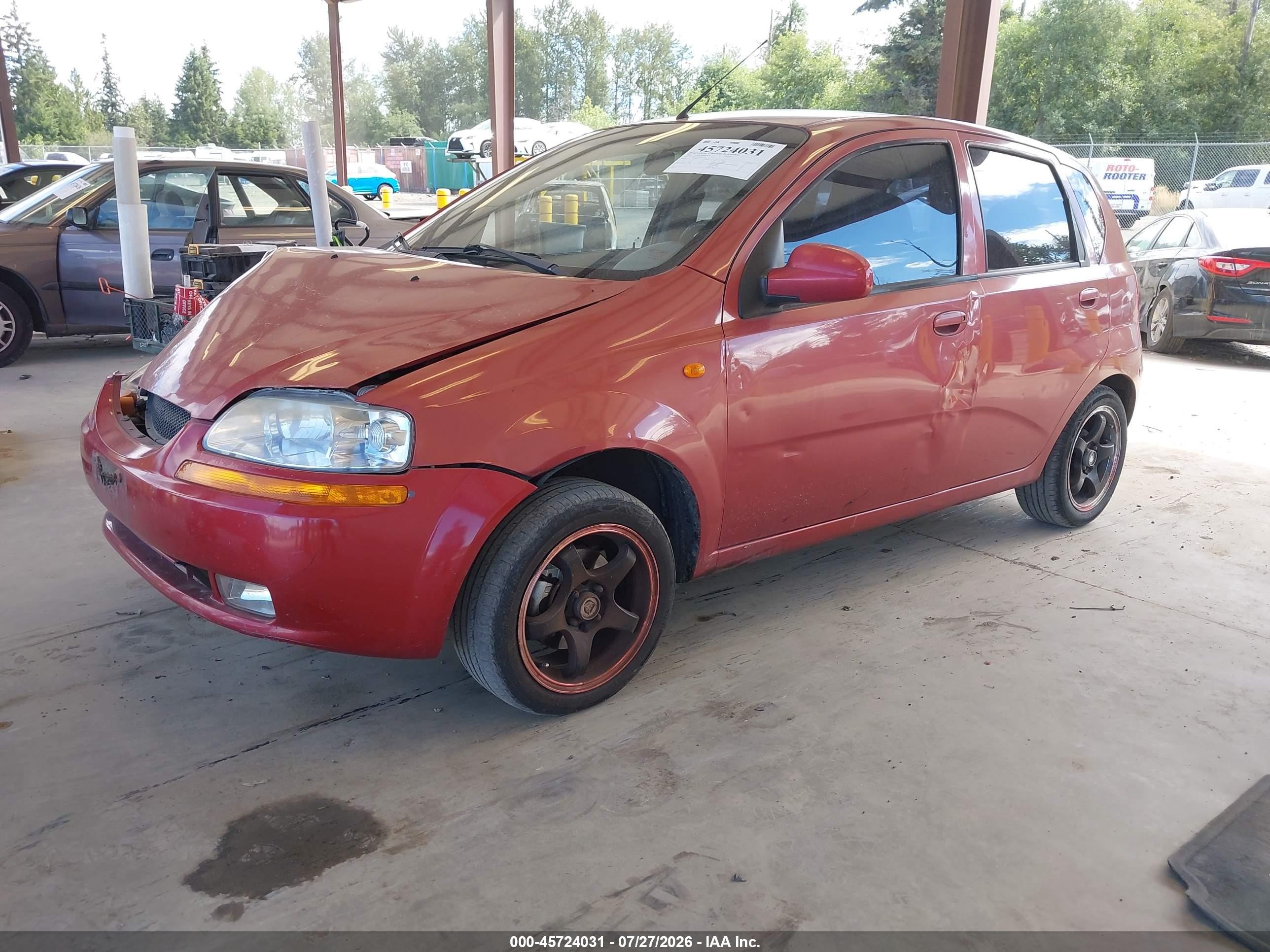 2005 Chevrolet Aveo Ls/special Value Red vin: KL1TD62665B347132
