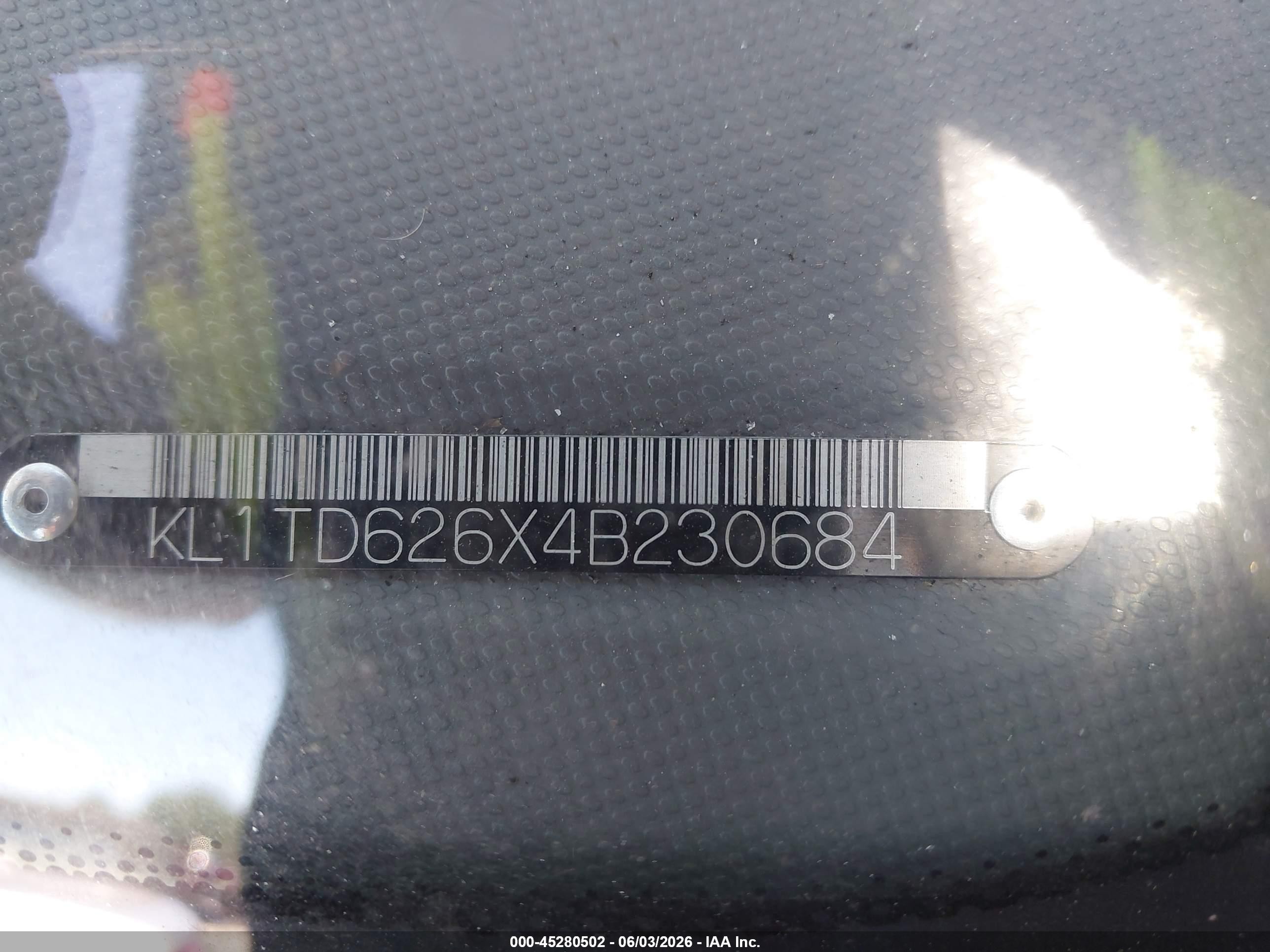 2004 Chevrolet Aveo Blue vin: KL1TD626X4B230684
