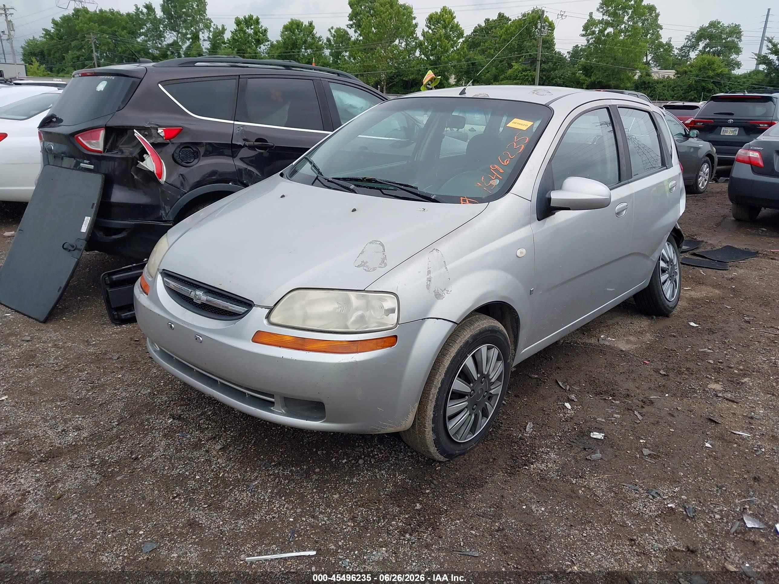 2007 Chevrolet Aveo Ls Silver vin: KL1TD66607B705239