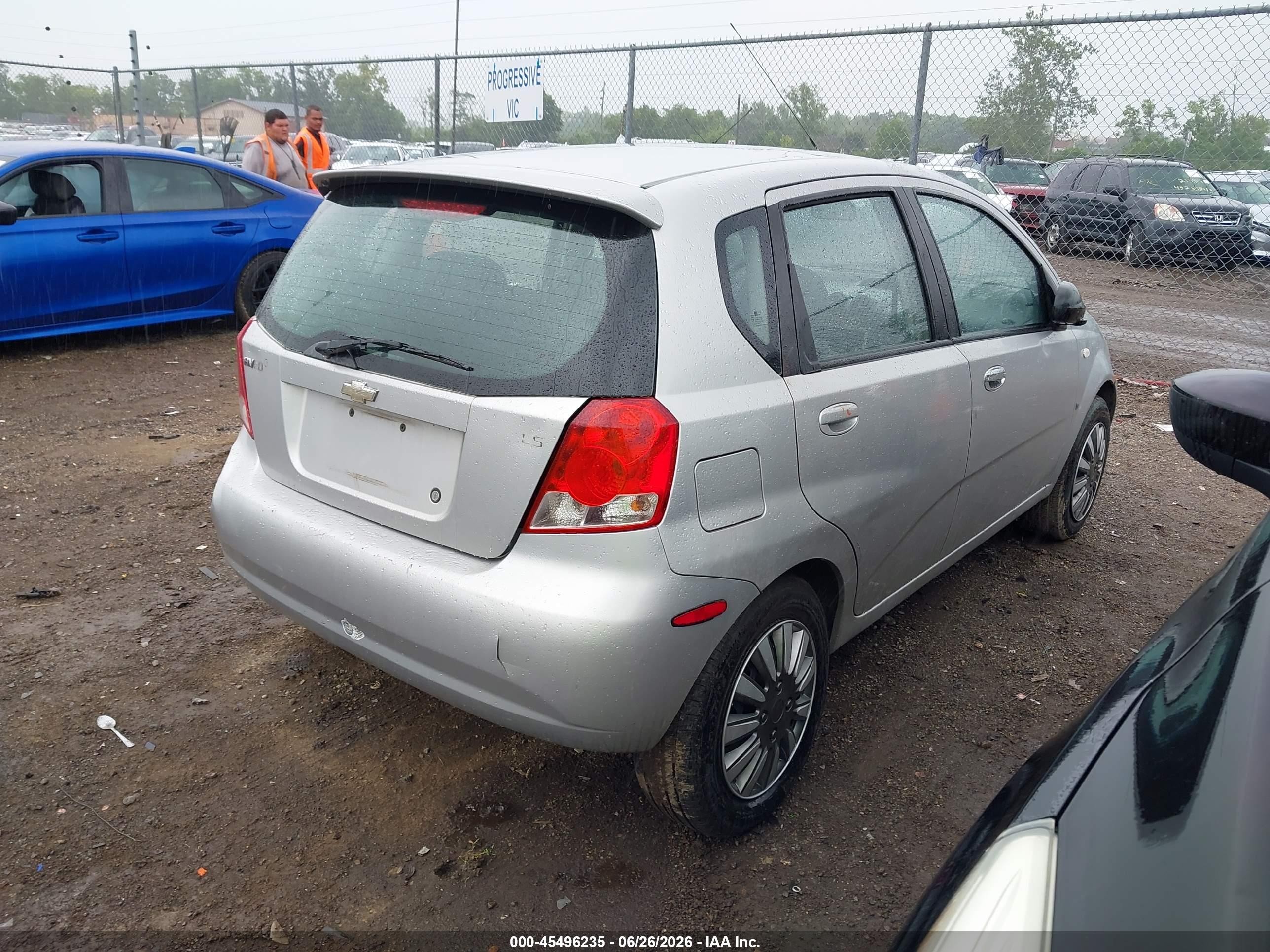 2007 Chevrolet Aveo Ls Silver vin: KL1TD66607B705239