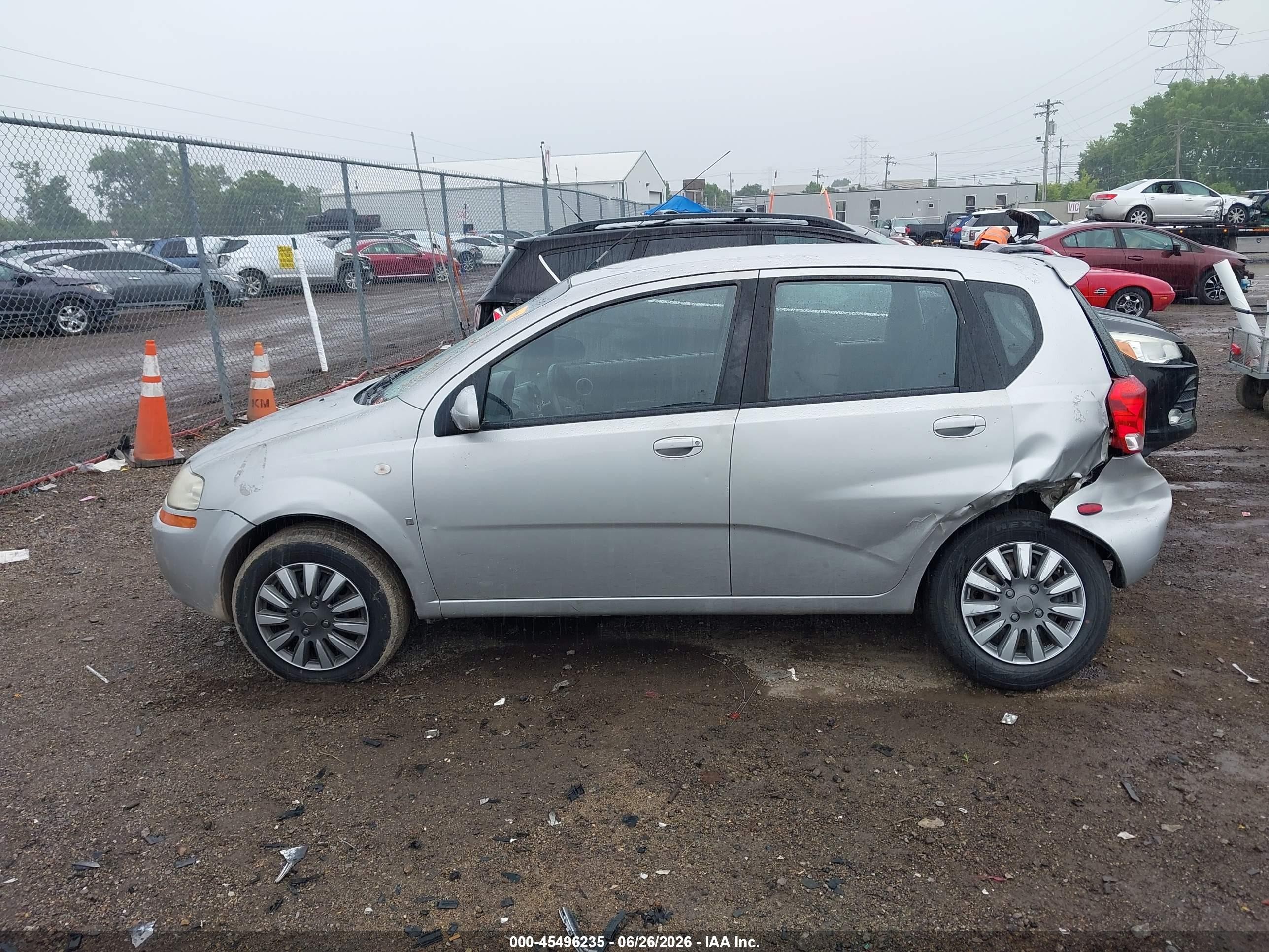 2007 Chevrolet Aveo Ls Silver vin: KL1TD66607B705239