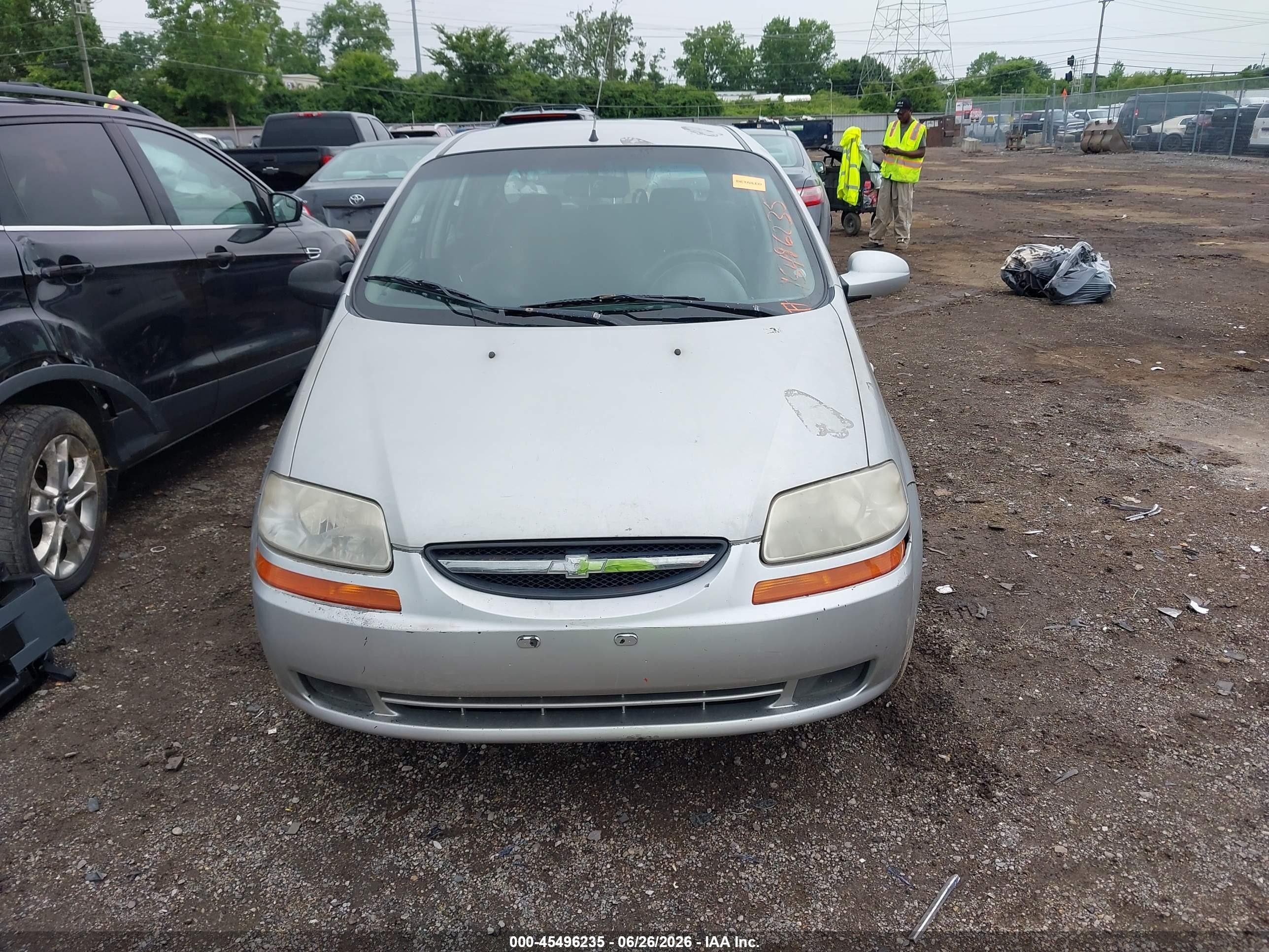 2007 Chevrolet Aveo Ls Silver vin: KL1TD66607B705239