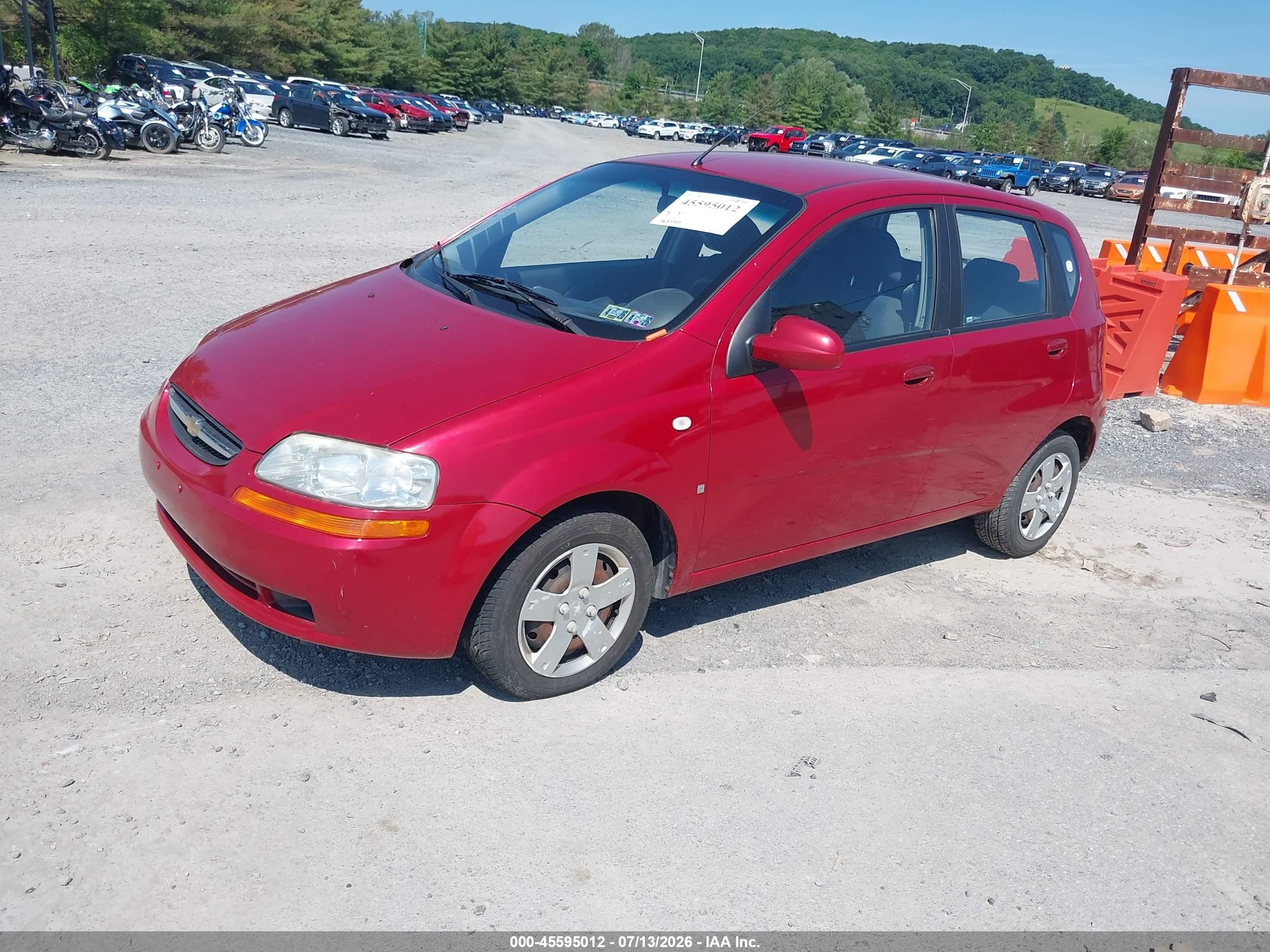 2007 Chevrolet Aveo Ls Red vin: KL1TD66607B780958