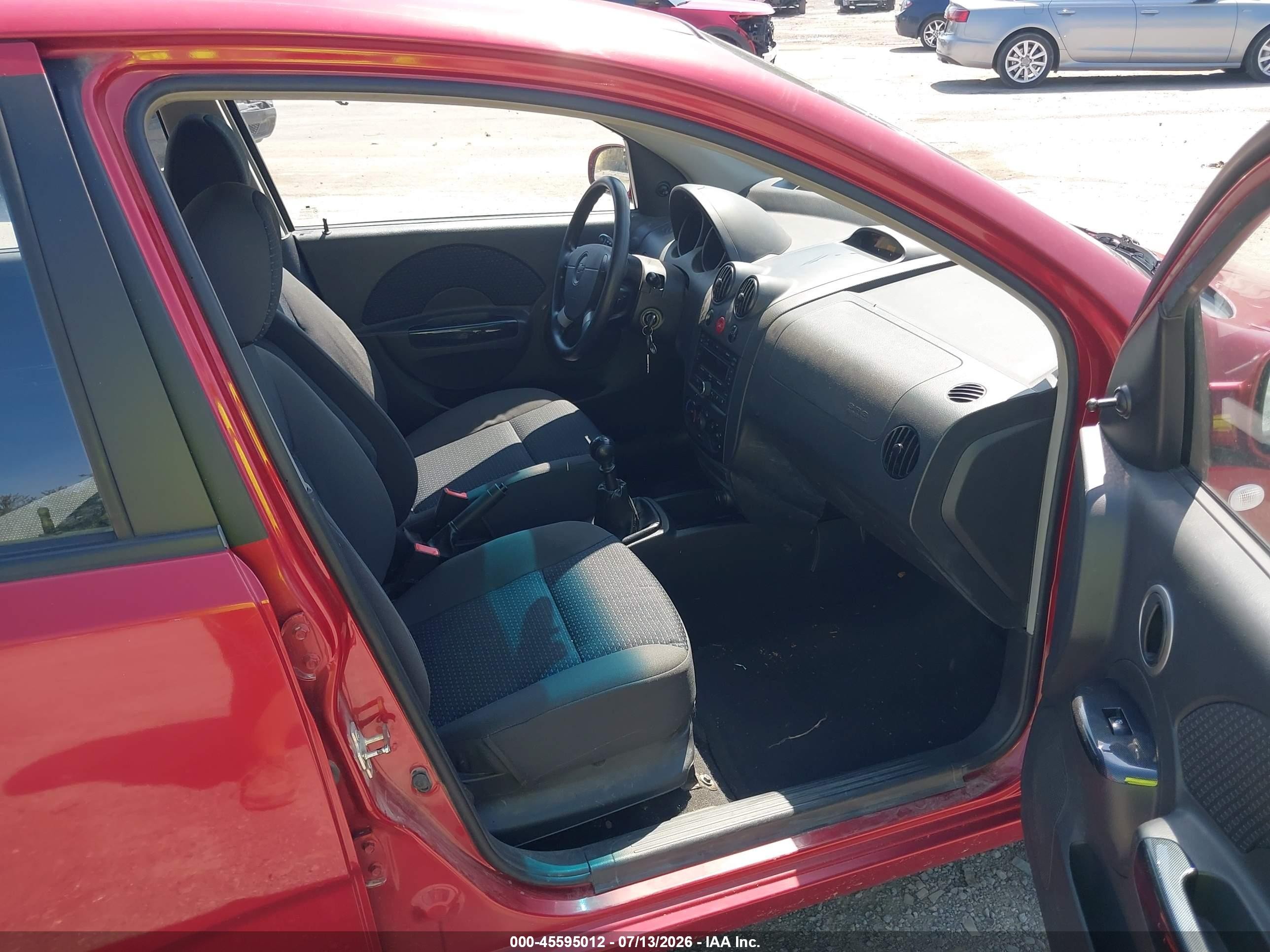 2007 Chevrolet Aveo Ls Red vin: KL1TD66607B780958
