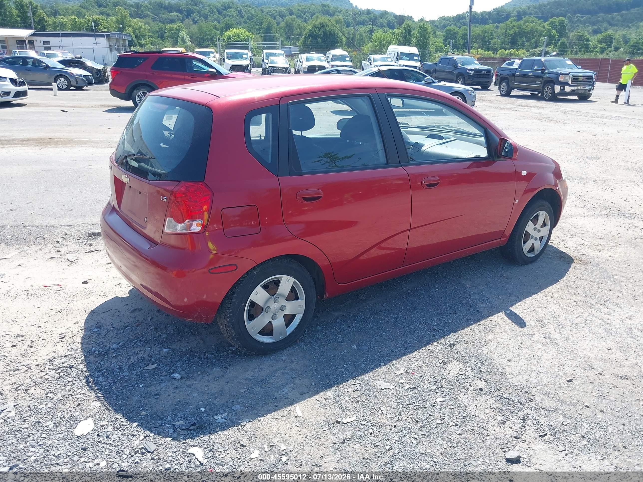 2007 Chevrolet Aveo Ls Red vin: KL1TD66607B780958