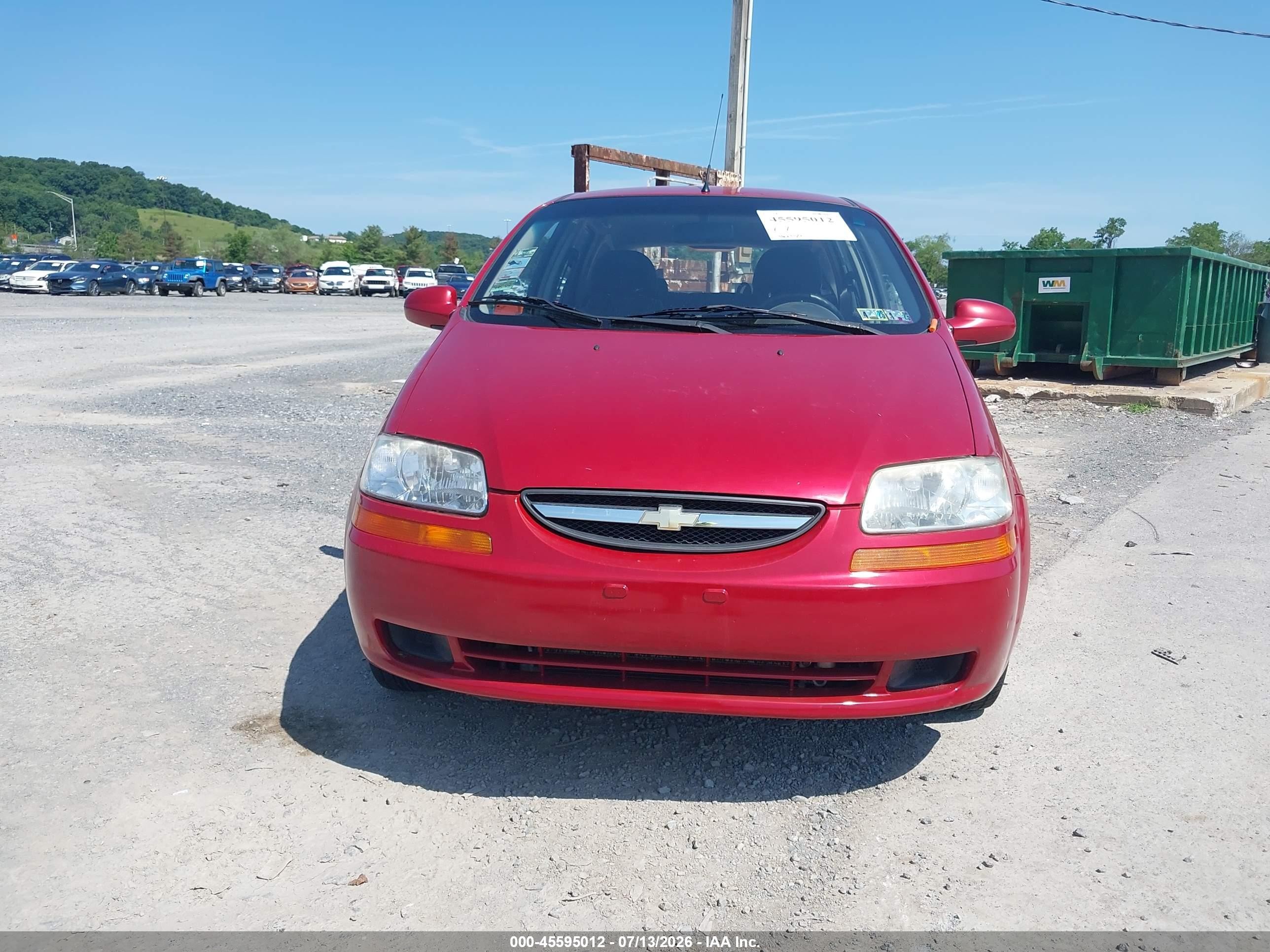 2007 Chevrolet Aveo Ls Red vin: KL1TD66607B780958