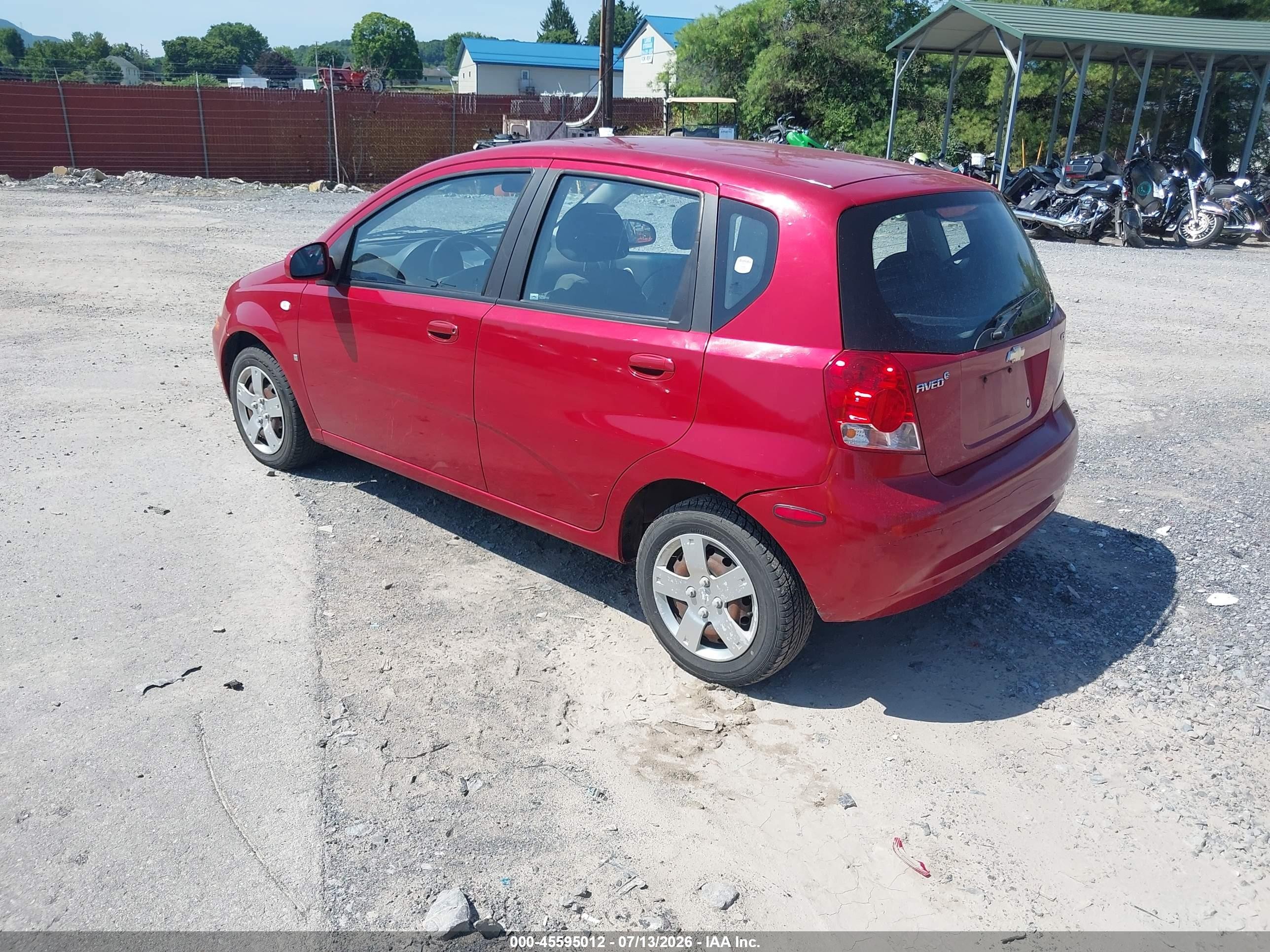 2007 Chevrolet Aveo Ls Red vin: KL1TD66607B780958