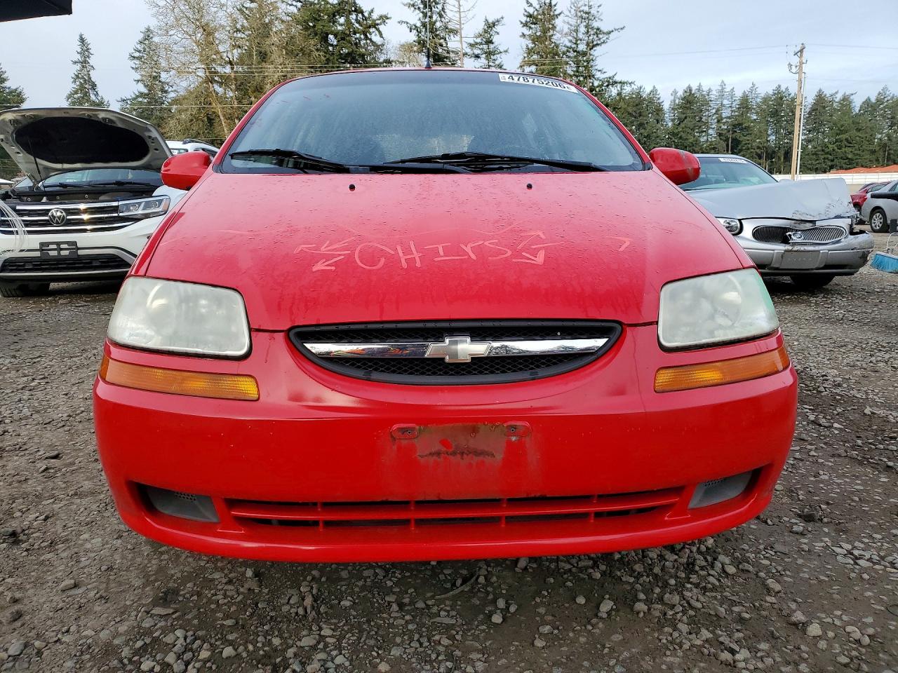 2007 Chevrolet Aveo Base Red vin: KL1TD66627B794263