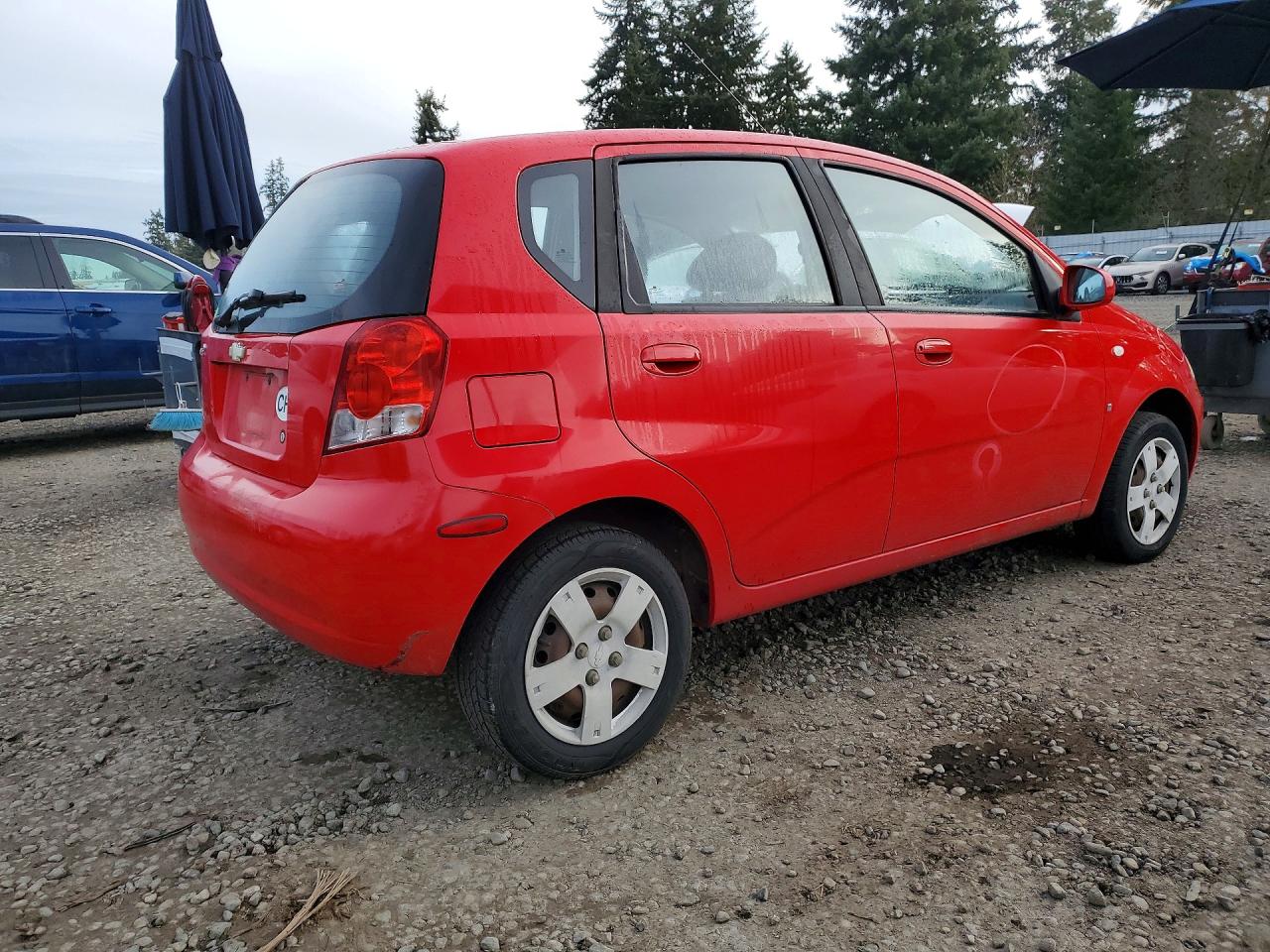 2007 Chevrolet Aveo Base Red vin: KL1TD66627B794263