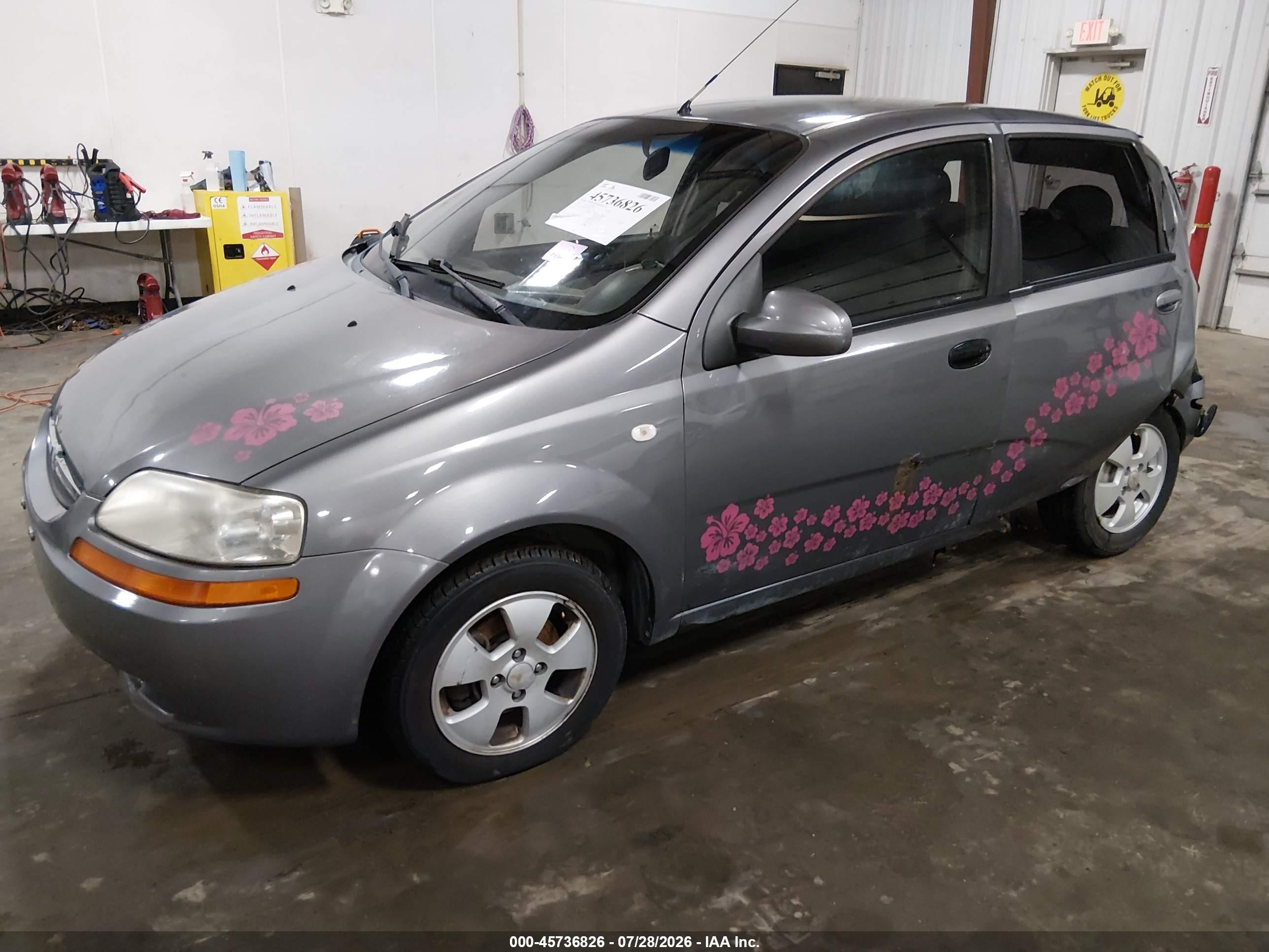 2006 Chevrolet Aveo Ls Gray vin: KL1TD66646B531934