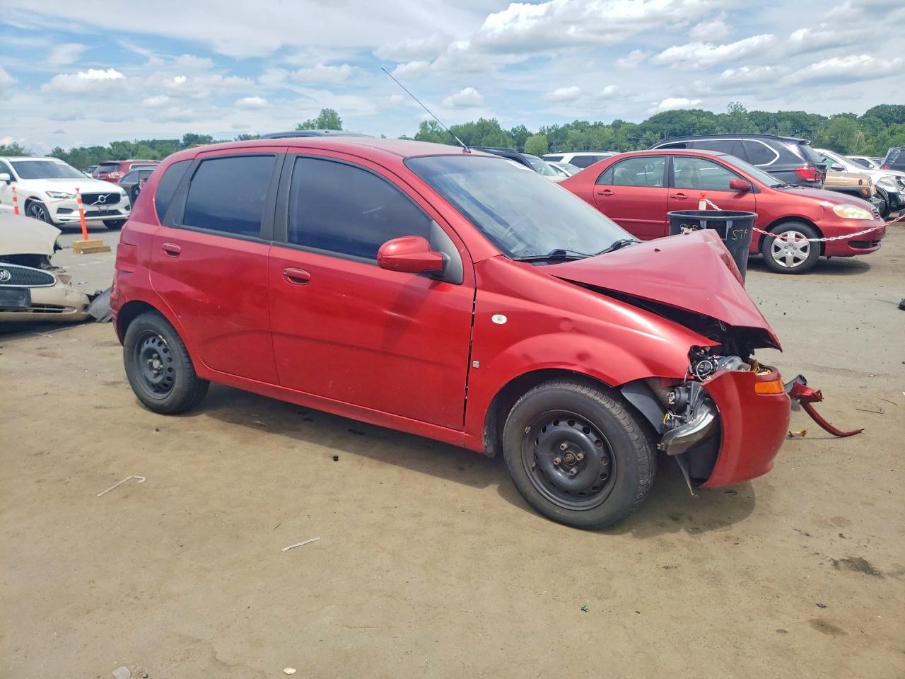 2007 Chevrolet Aveo Base Red vin: KL1TD66647B710847