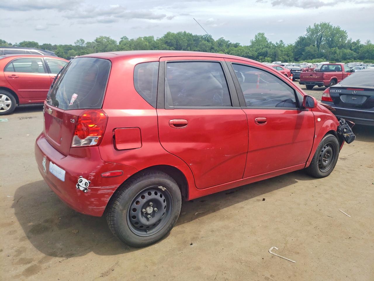 2007 Chevrolet Aveo Base Red vin: KL1TD66647B710847