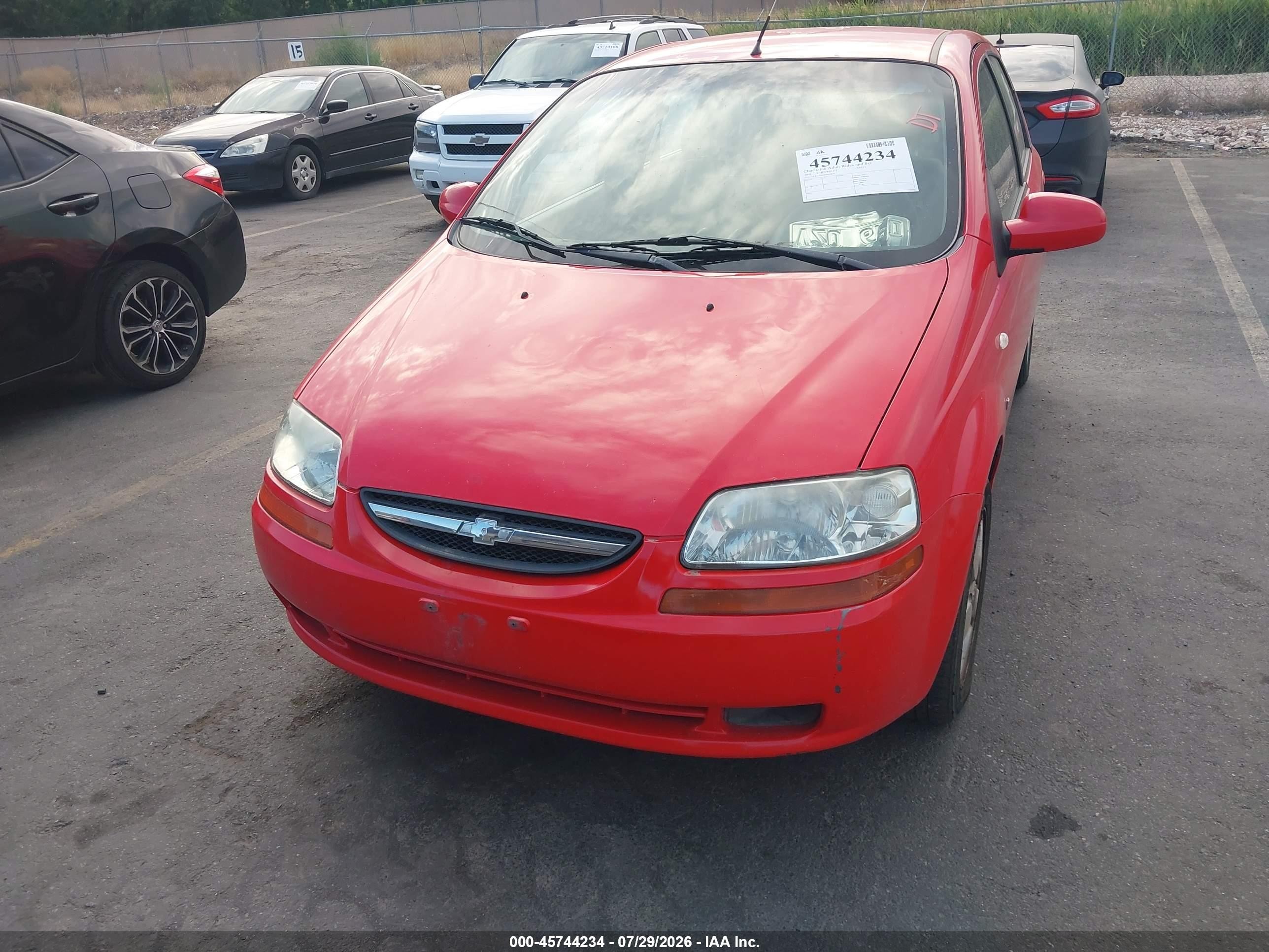 2008 Chevrolet Aveo Svm Red vin: KL1TD66648B016810