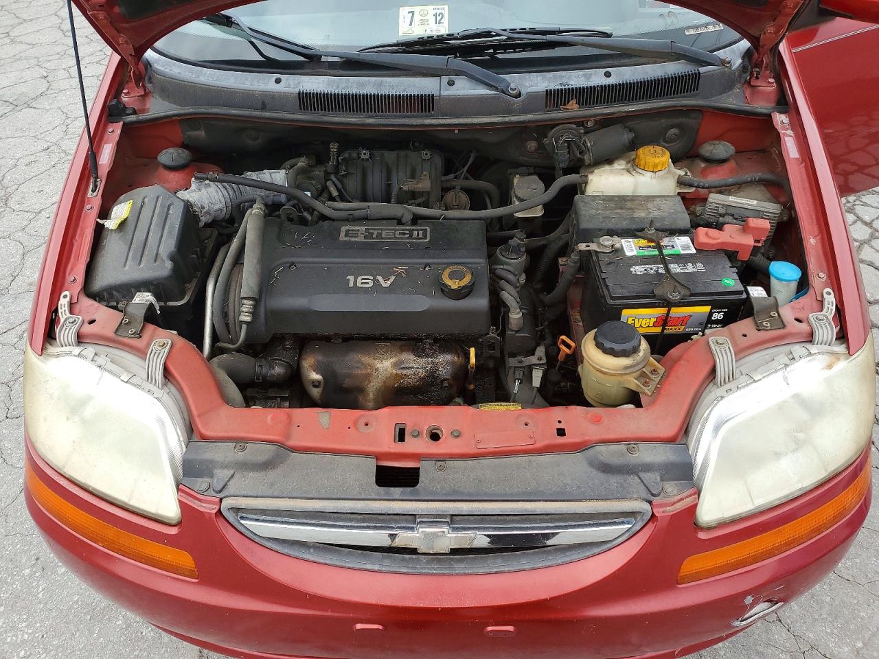 2008 Chevrolet Aveo Base Red vin: KL1TD66648B063044