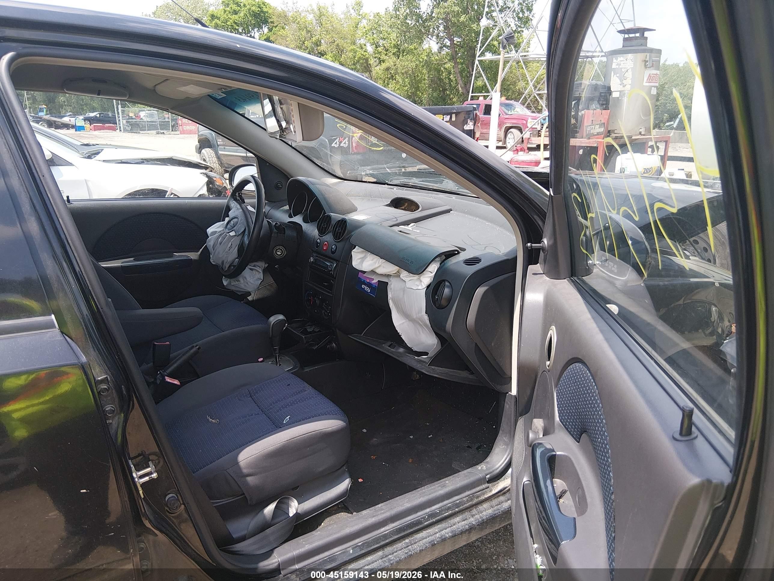 2008 Chevrolet Aveo 5 Ls Black vin: KL1TD66648B219552
