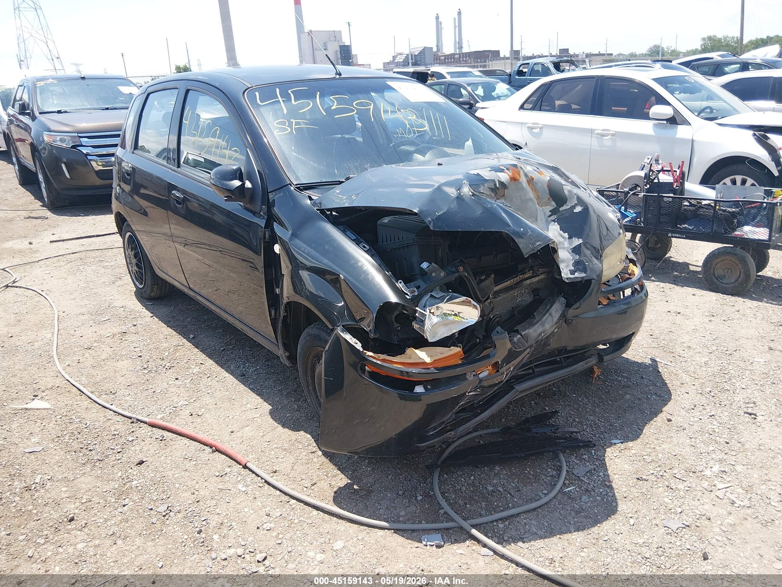 2008 Chevrolet Aveo 5 Ls Black vin: KL1TD66648B219552