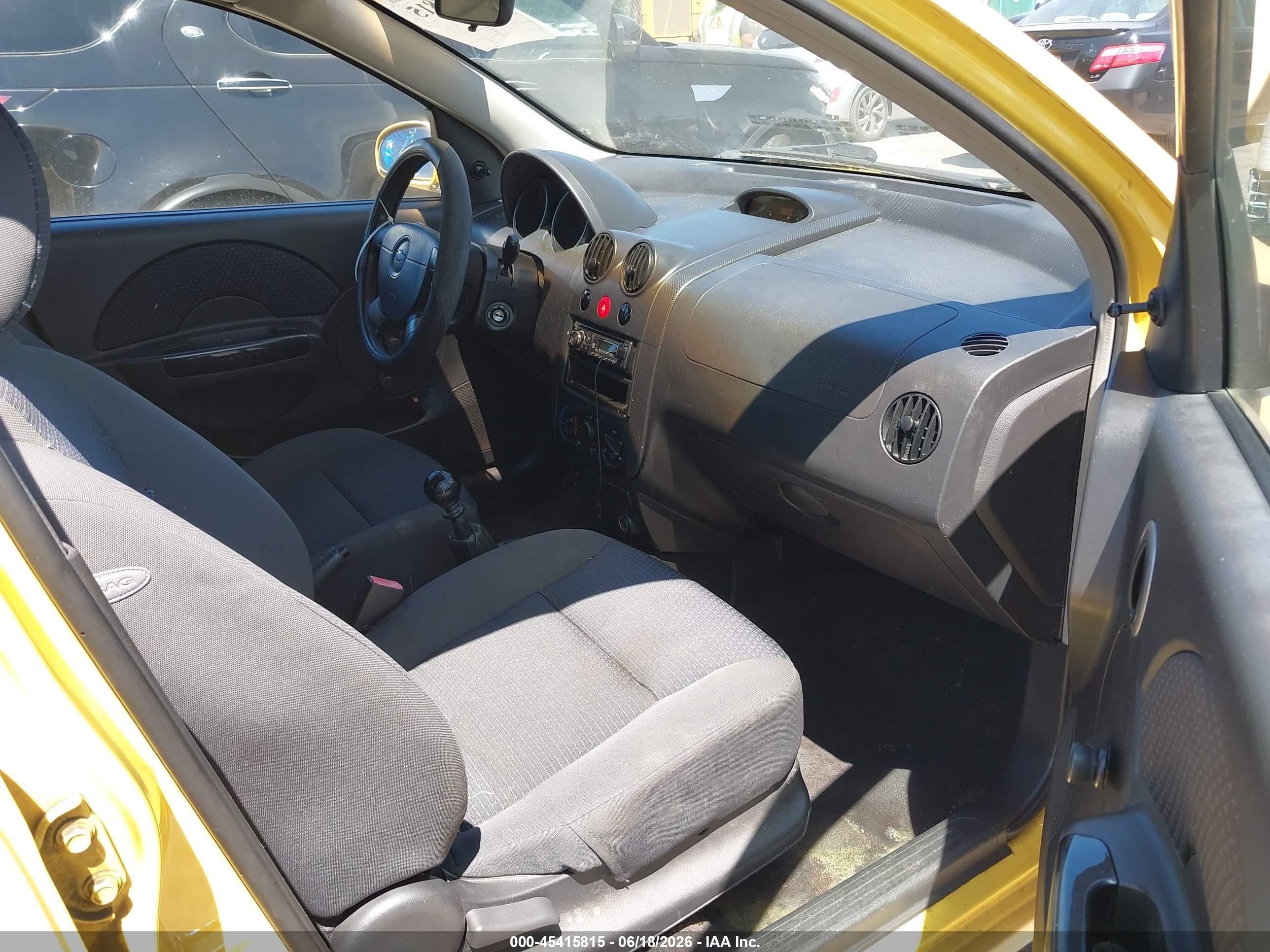 2007 Chevrolet Aveo Svm Yellow vin: KL1TD66657B708461