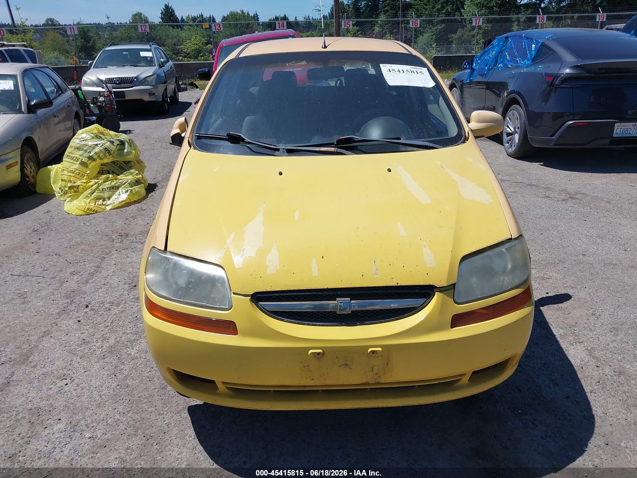 2007 Chevrolet Aveo Svm Yellow vin: KL1TD66657B708461