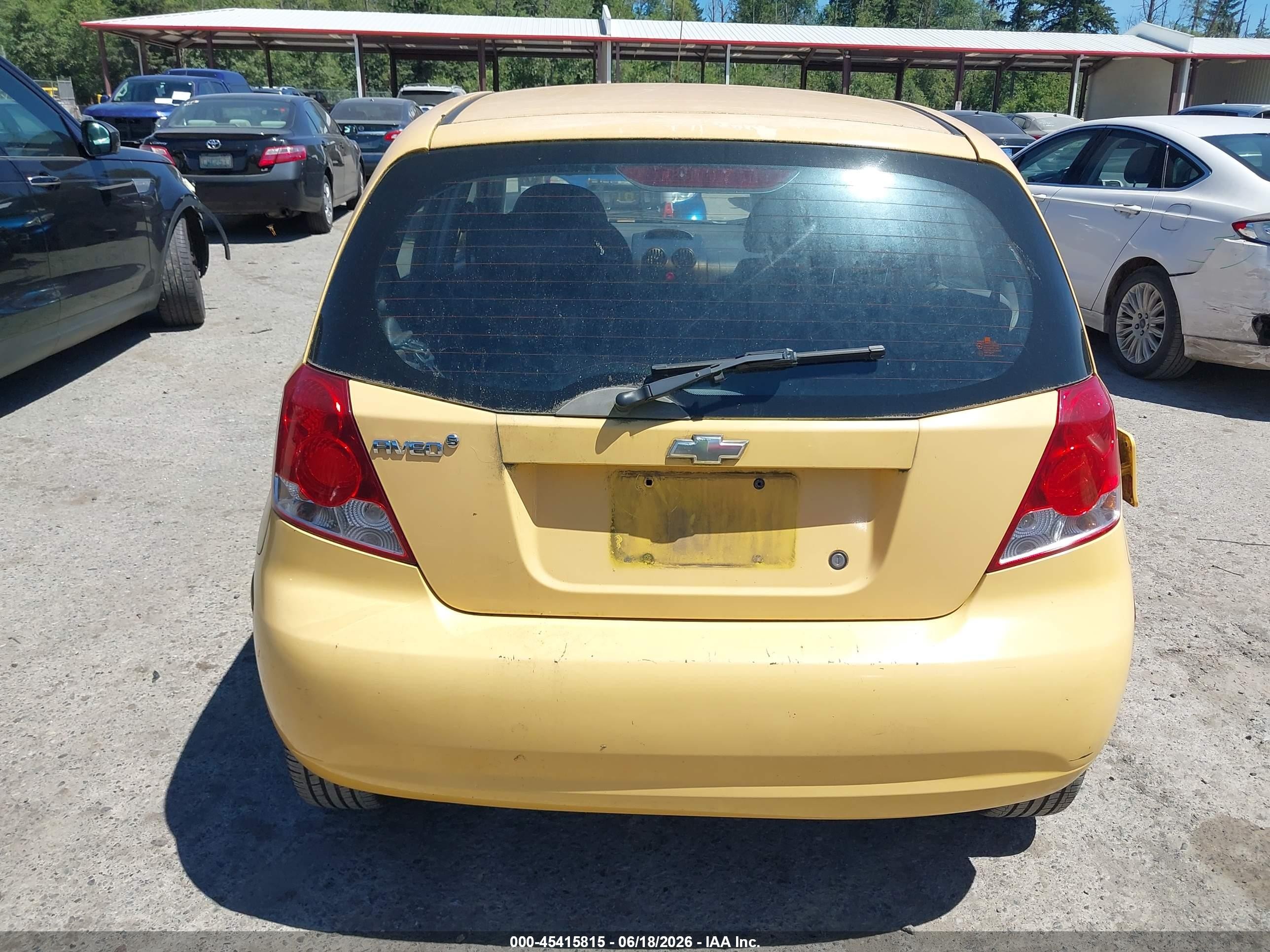 2007 Chevrolet Aveo Svm Yellow vin: KL1TD66657B708461