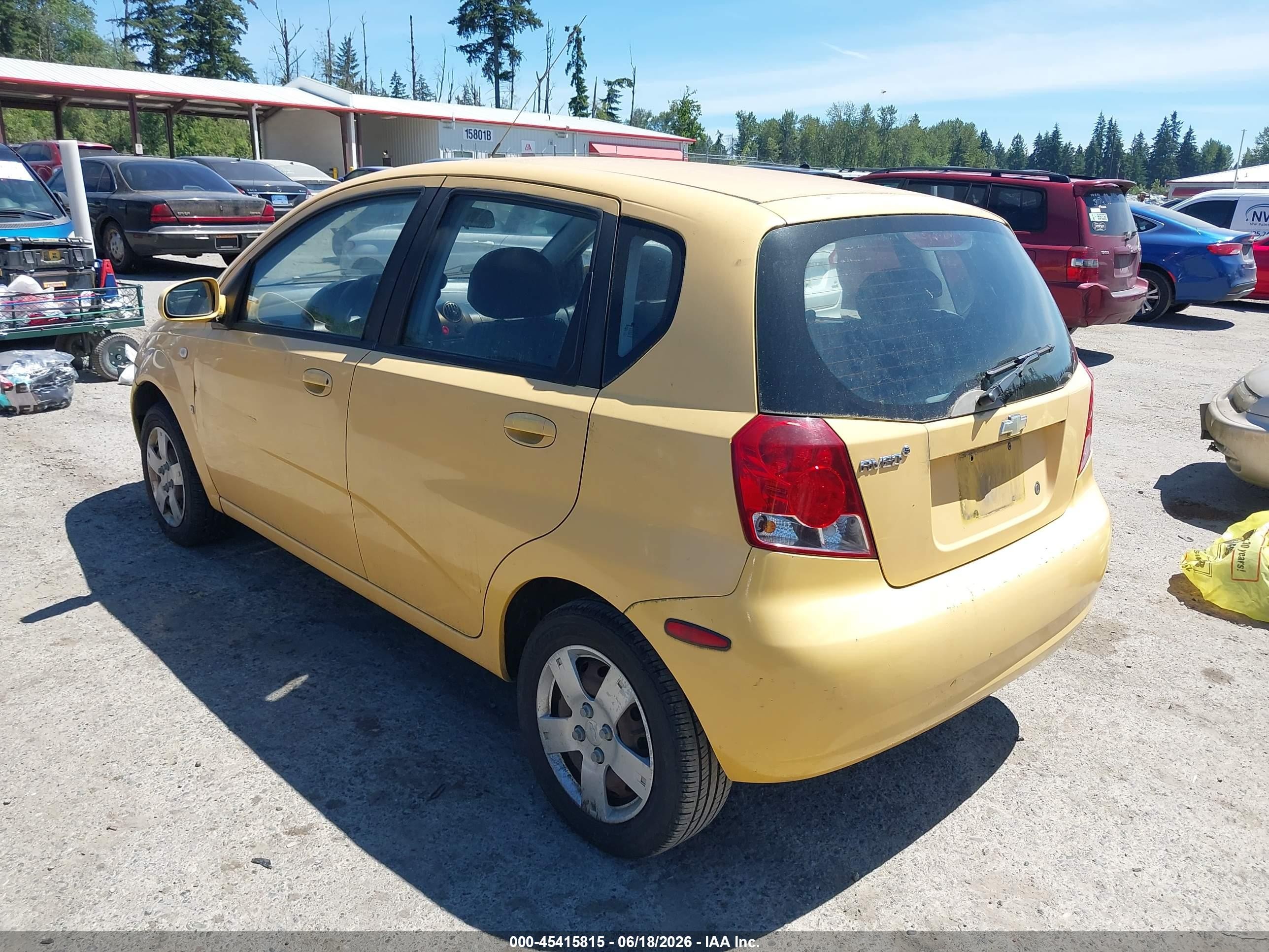 2007 Chevrolet Aveo Svm Yellow vin: KL1TD66657B708461