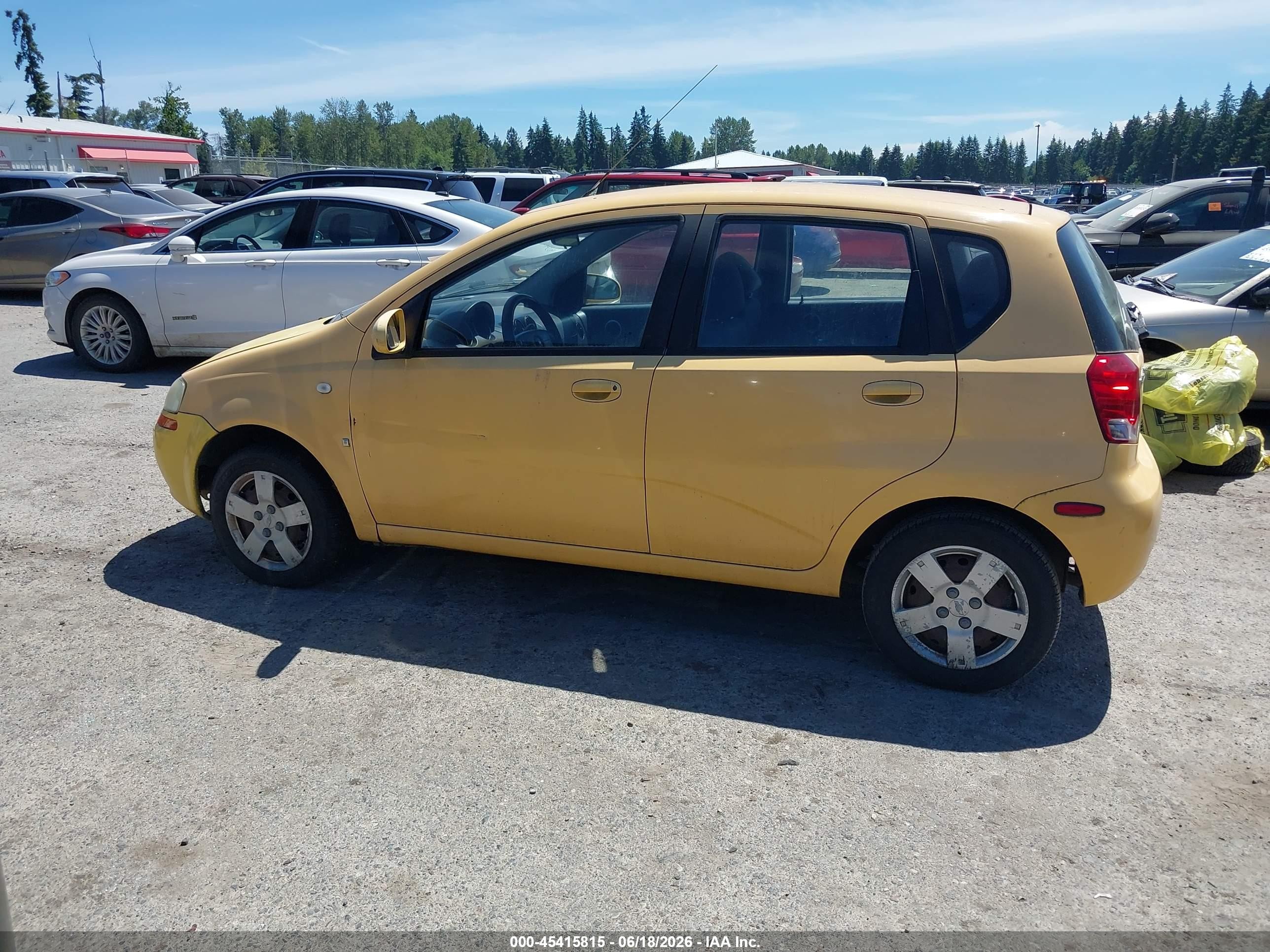 2007 Chevrolet Aveo Svm Yellow vin: KL1TD66657B708461