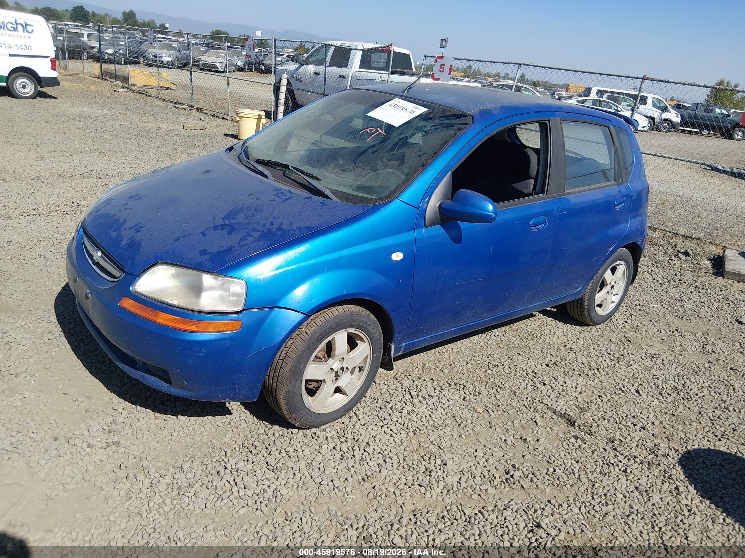 2006 Chevrolet Aveo Ls Синий vin: KL1TD66676B532110