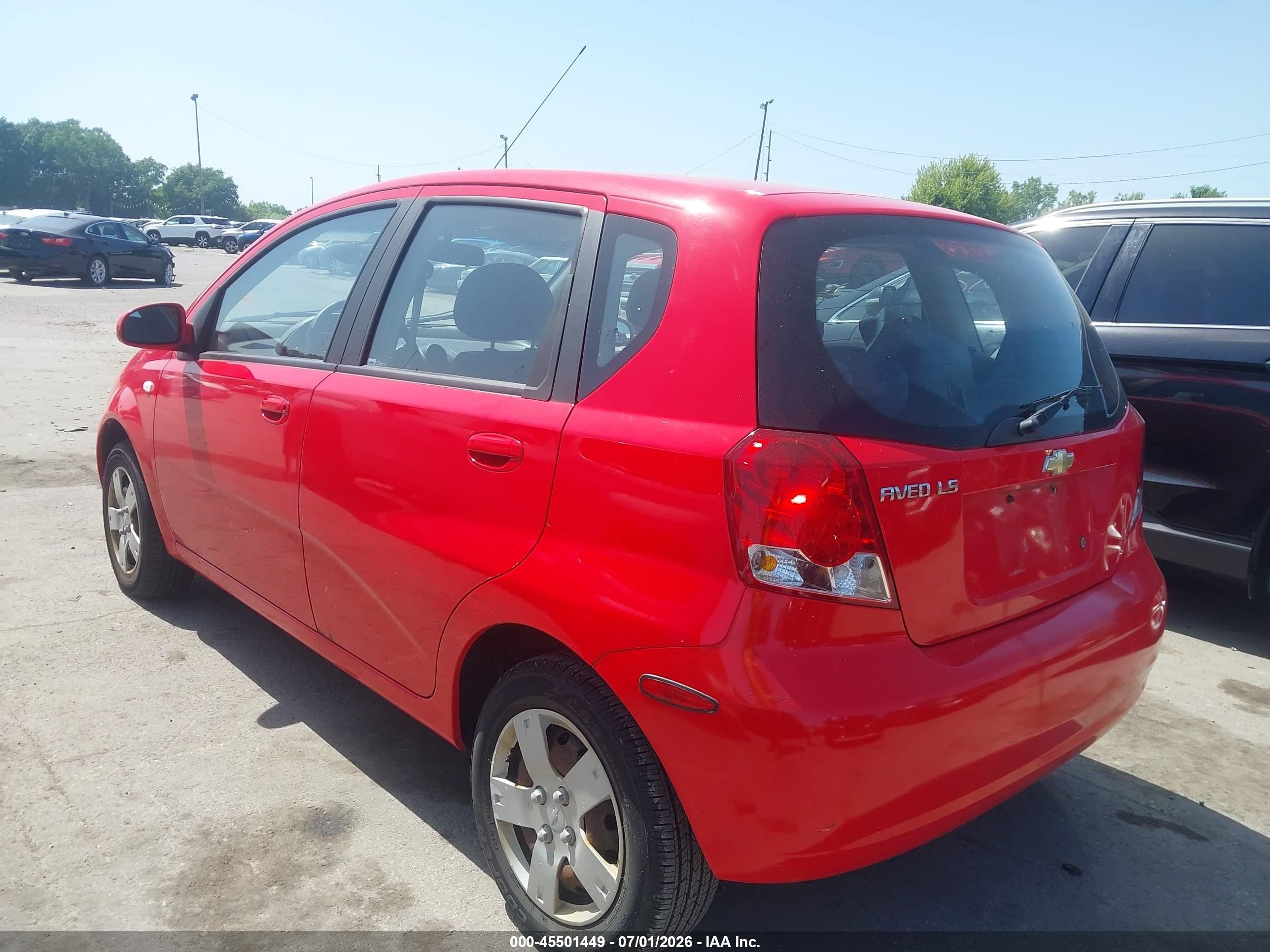 2006 Chevrolet Aveo Ls Red vin: KL1TD66696B594396