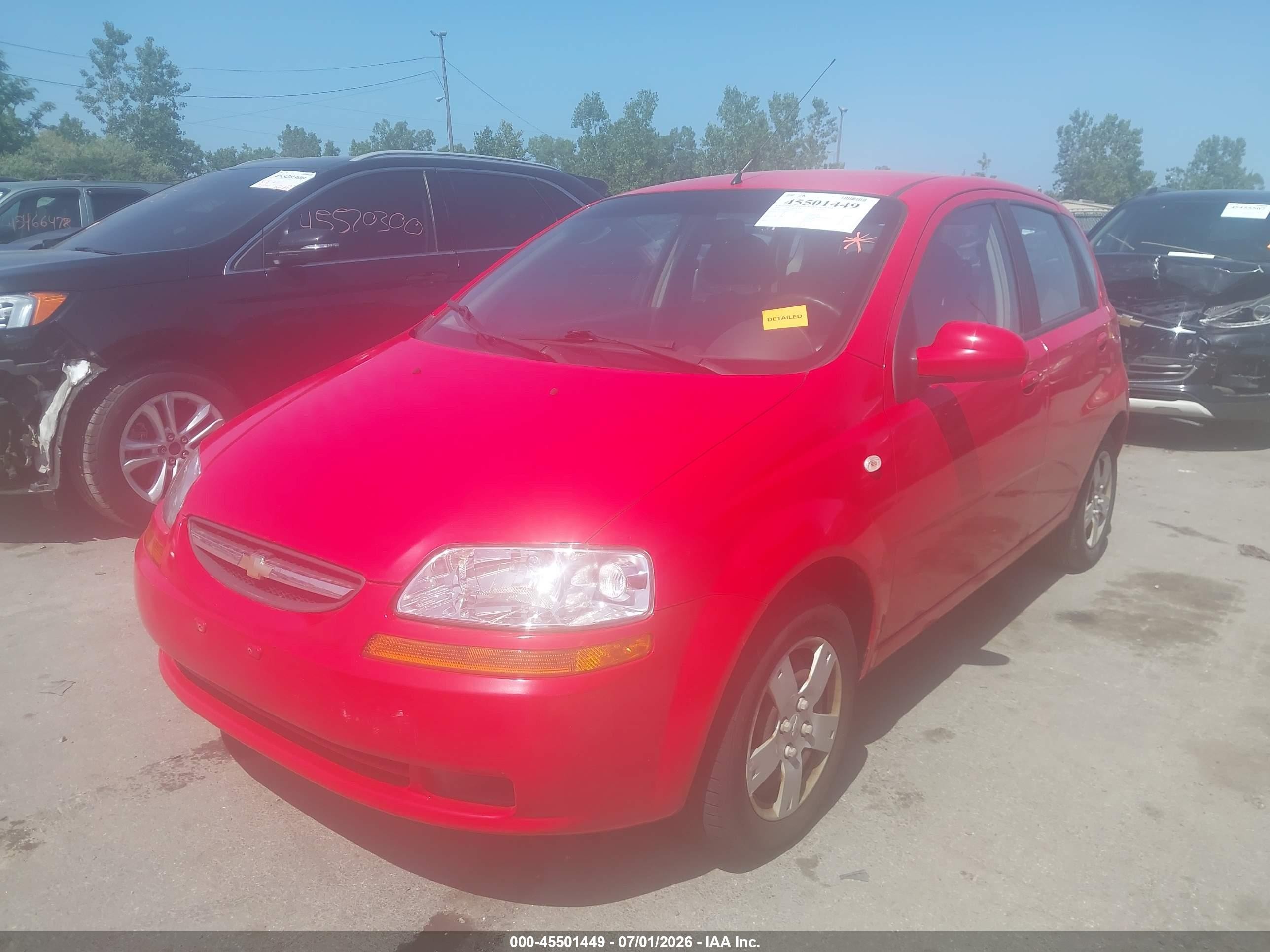 2006 Chevrolet Aveo Ls Red vin: KL1TD66696B594396