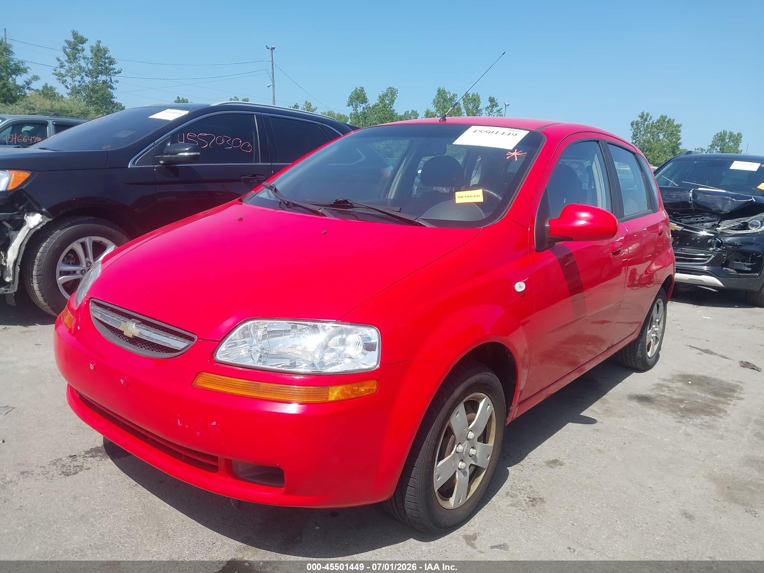 2006 Chevrolet Aveo Ls Red vin: KL1TD66696B594396