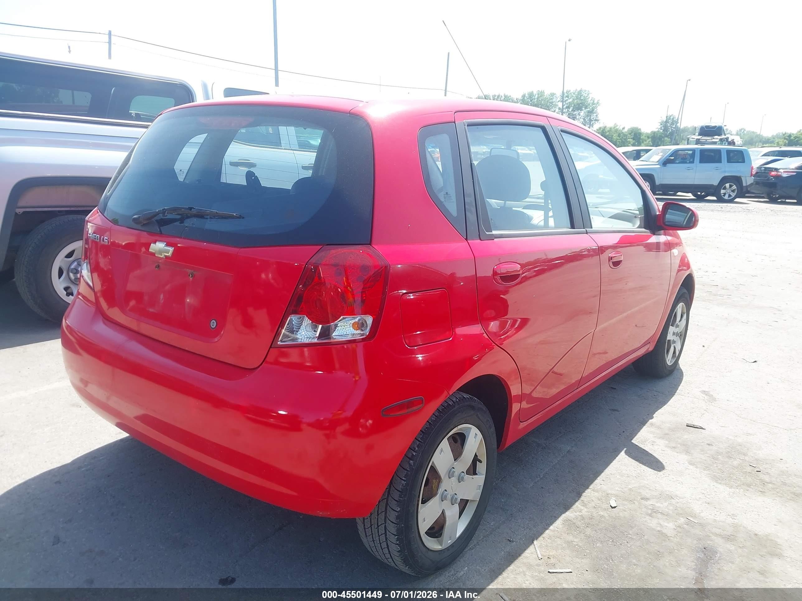 2006 Chevrolet Aveo Ls Red vin: KL1TD66696B594396