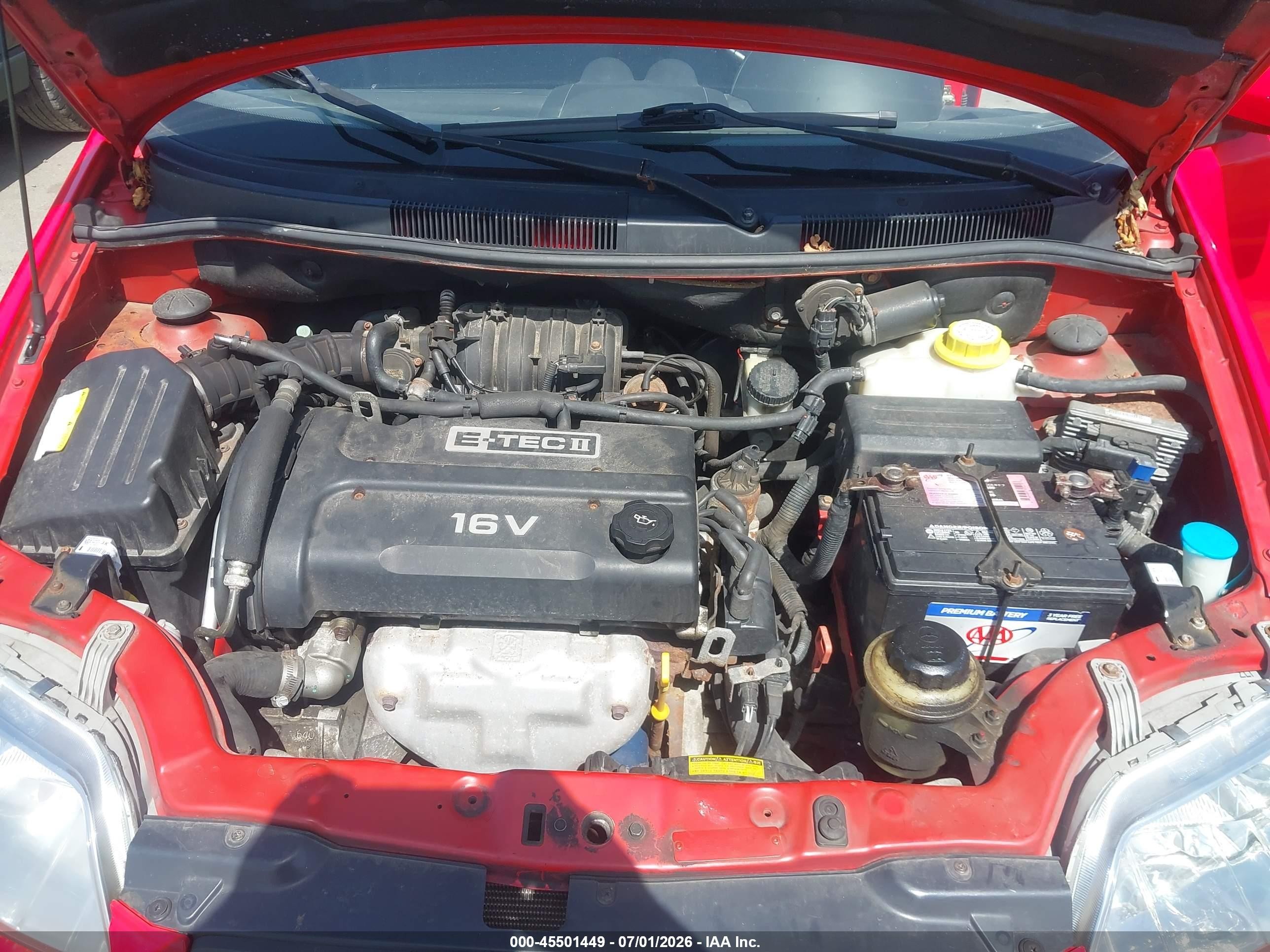2006 Chevrolet Aveo Ls Red vin: KL1TD66696B594396